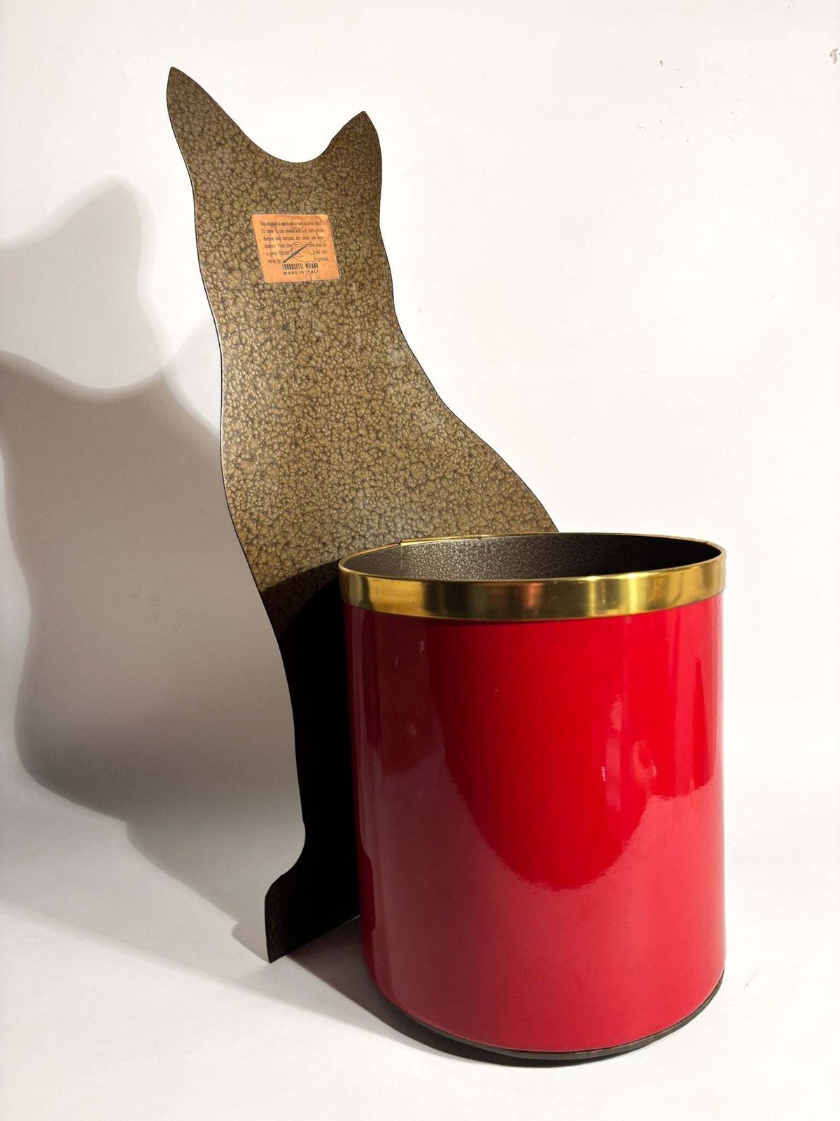 Piero Fornasetti's "Micione" Metal Basket, 1970s photo vintage