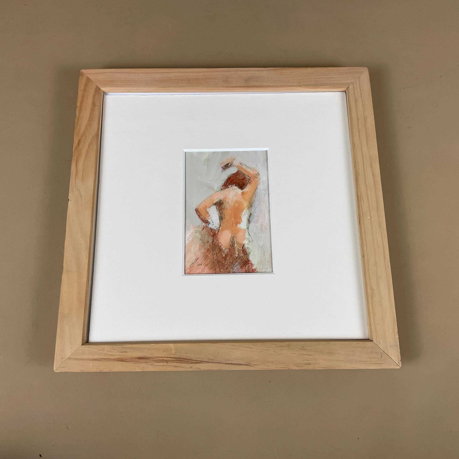 Original Oil On Paper Nude Figure Study Mark Sutherland The Temple Dancer Painting Framed Figurative Interior Wall Piece Modern Picture photo furniture