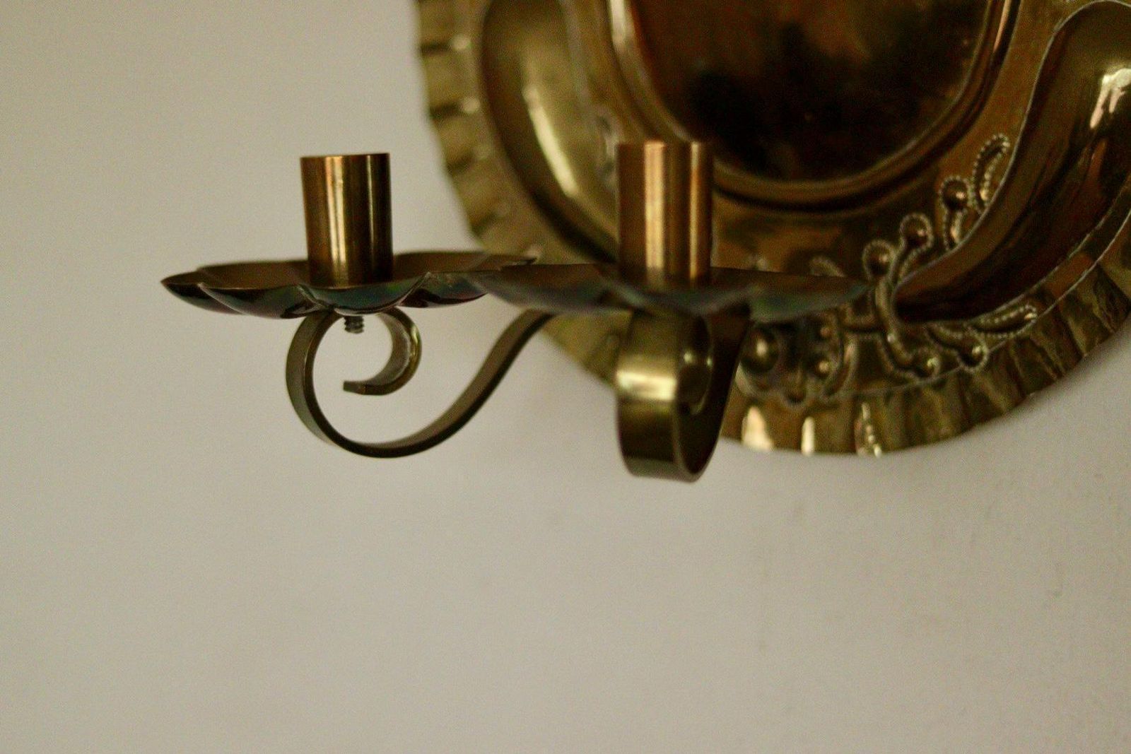 Home Decor X Large Mid Century Swedish Brass Baroque Sconce With Double Arm Design photo