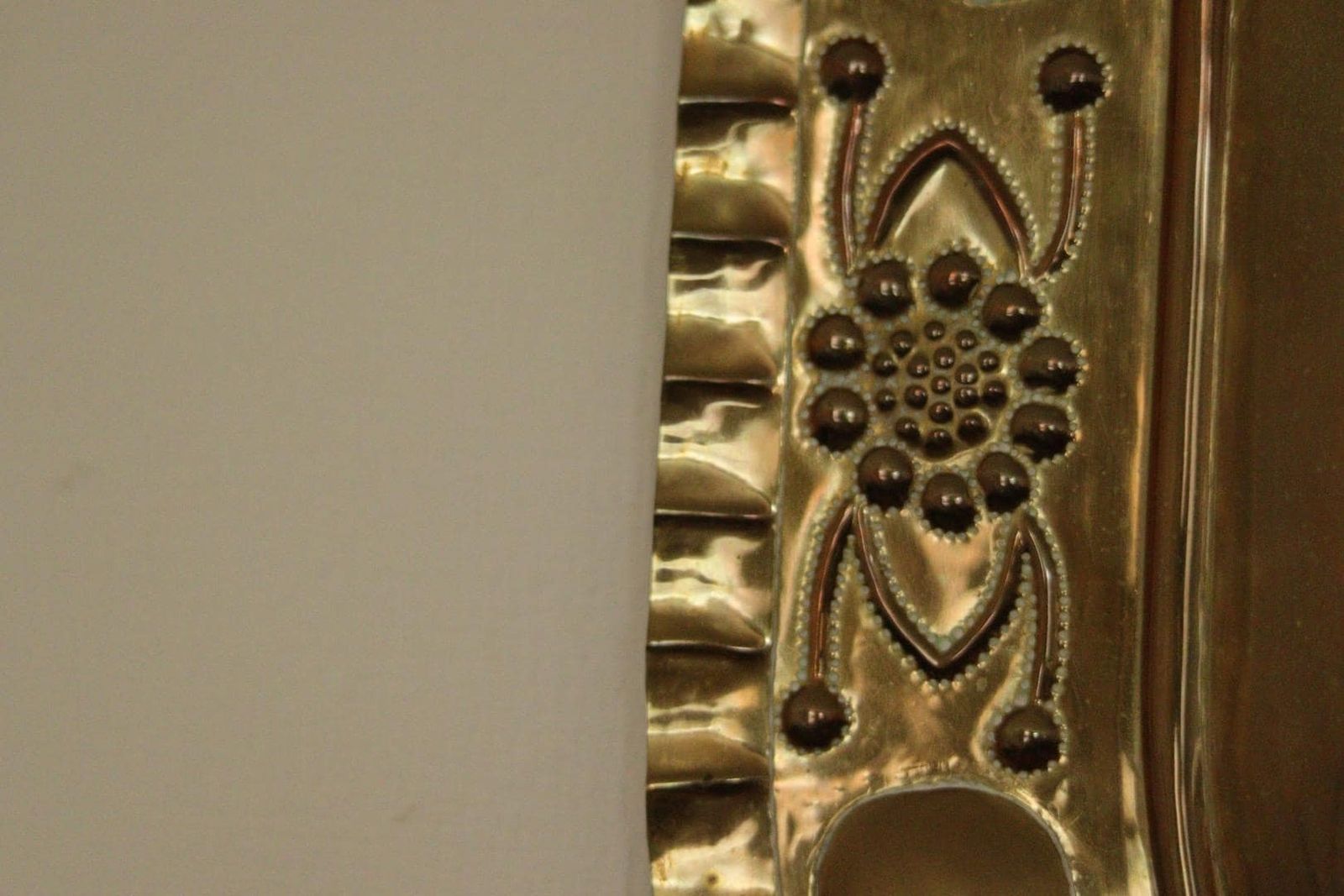 photo vinterior X Large Mid Century Swedish Brass Baroque Sconce With Double Arm Design