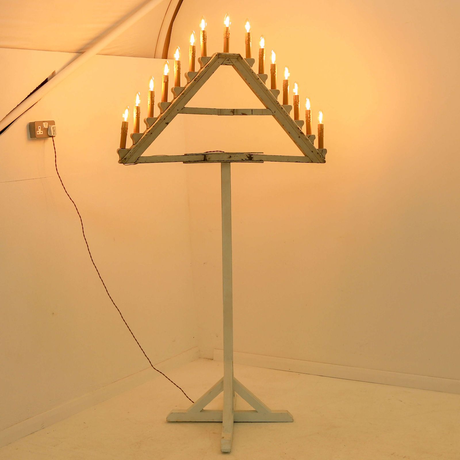 French Church Ornamental Floor Lamp In Original Blue Paint   Architectural Salvage, C.1900 photo furniture