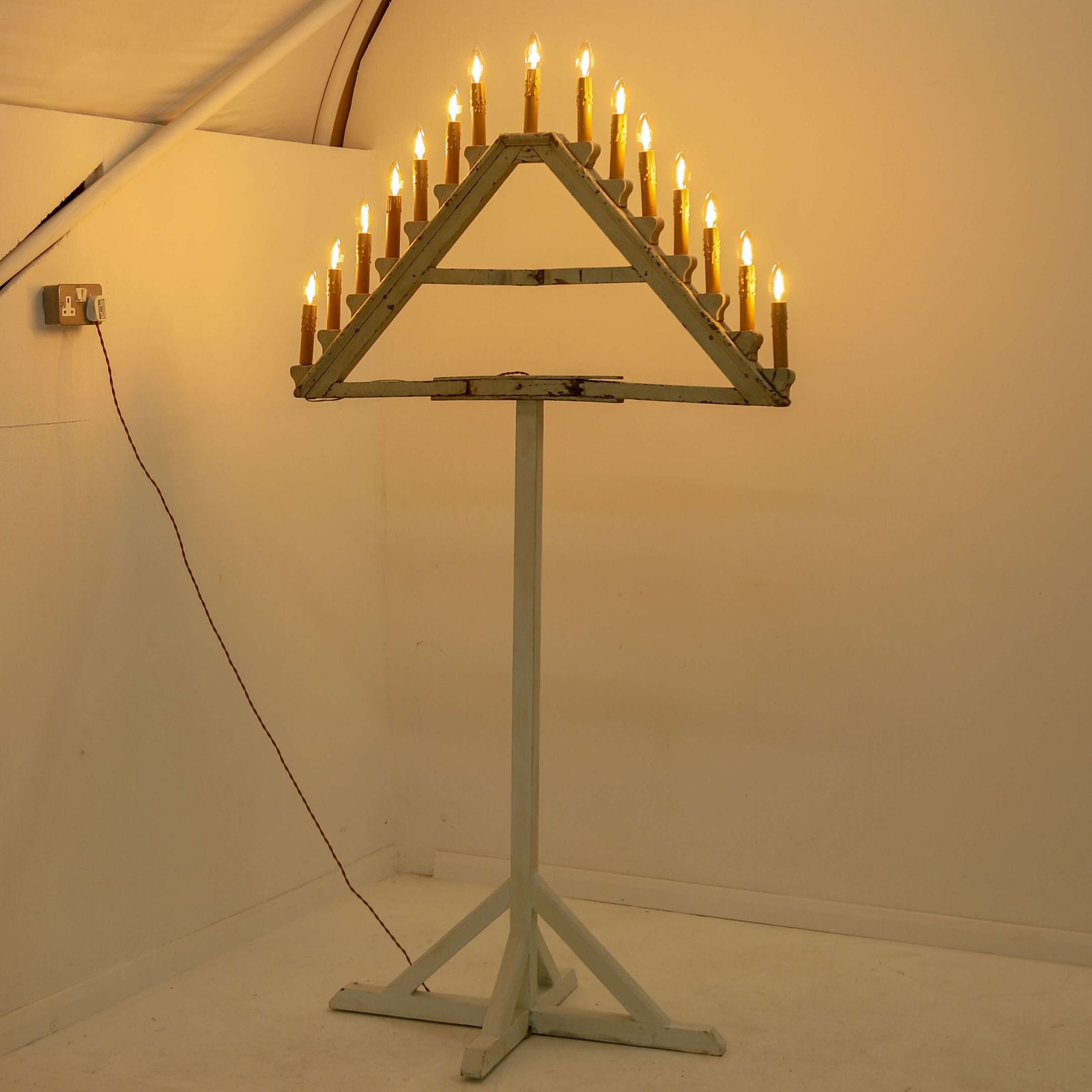 Lighting French Church Ornamental Floor Lamp In Original Blue Paint   Architectural Salvage, C.1900 photo
