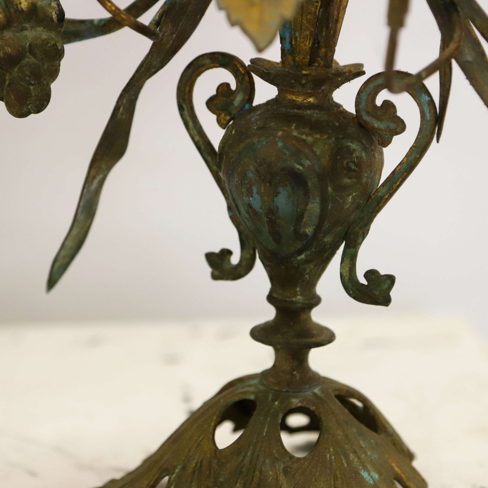 Pair Of 19th Century French Gilt Church Candelabra With Wheat & Grapes, C.1850 1890 photo 499.0