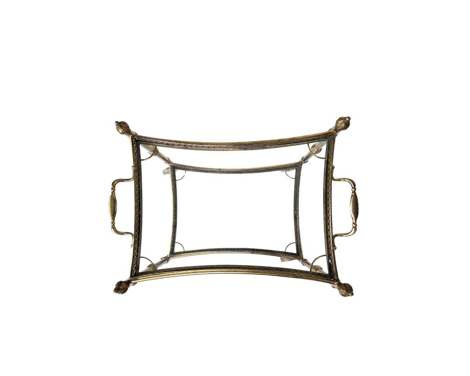 Franse Messing Theetafel Op Wielen | Maison Jansen Stijl photo furniture