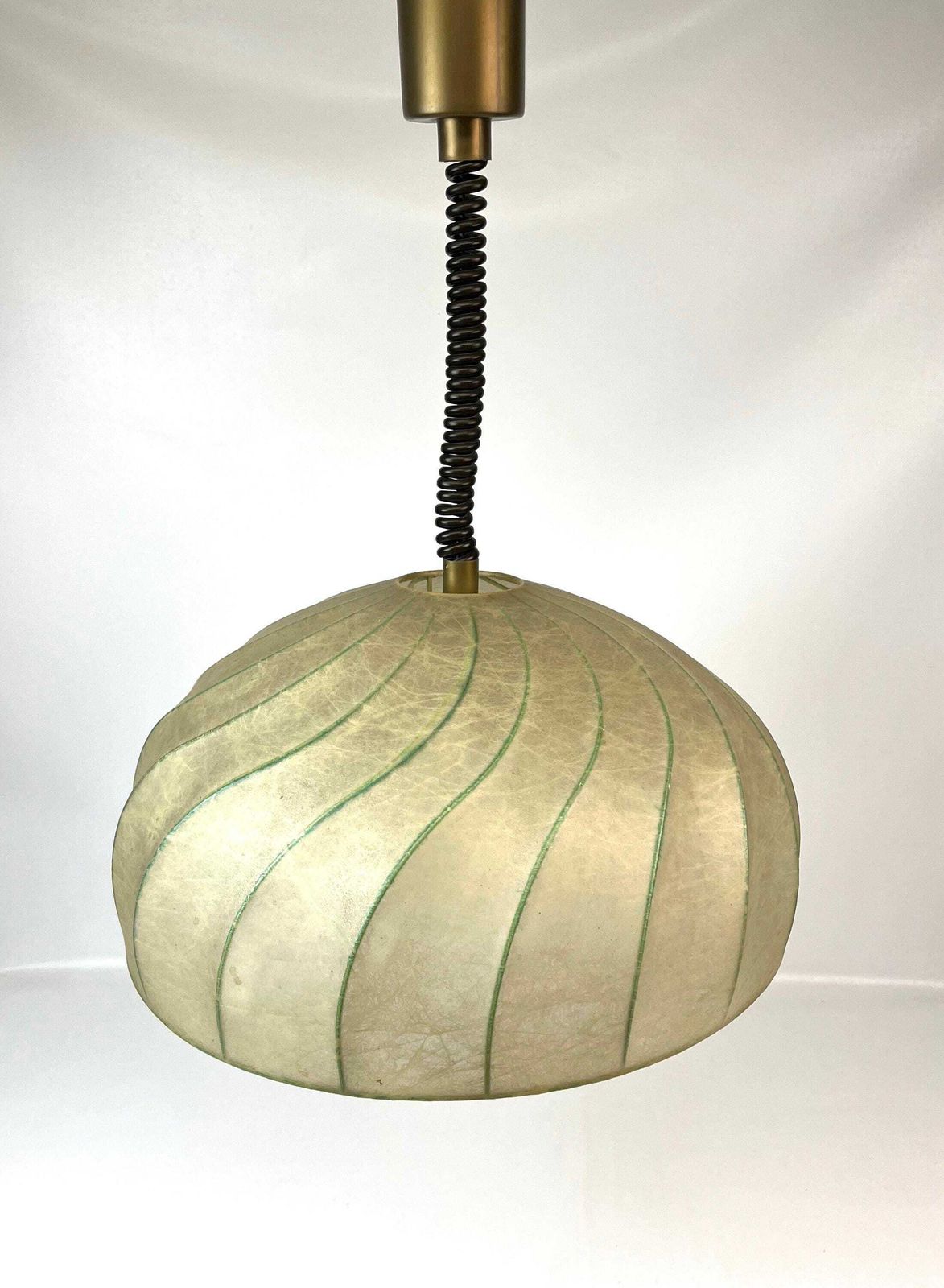 Very Rare Mid Century Swirl Cocoon Pendant Lamp By Goldkant Castiglioni Age photo 648.0