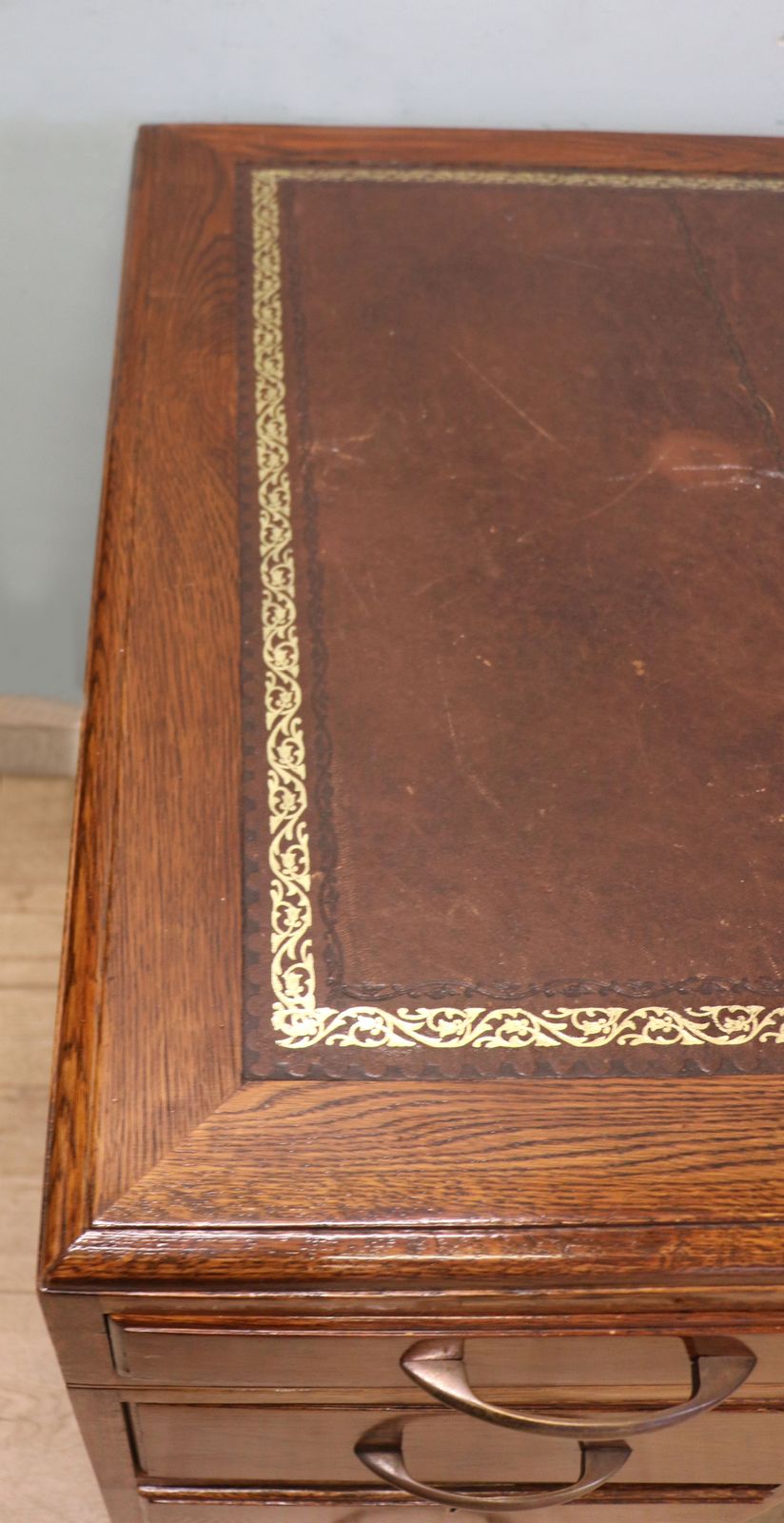 A Superb, Bold, Early Mid Century Oak Office Desk. photo buy