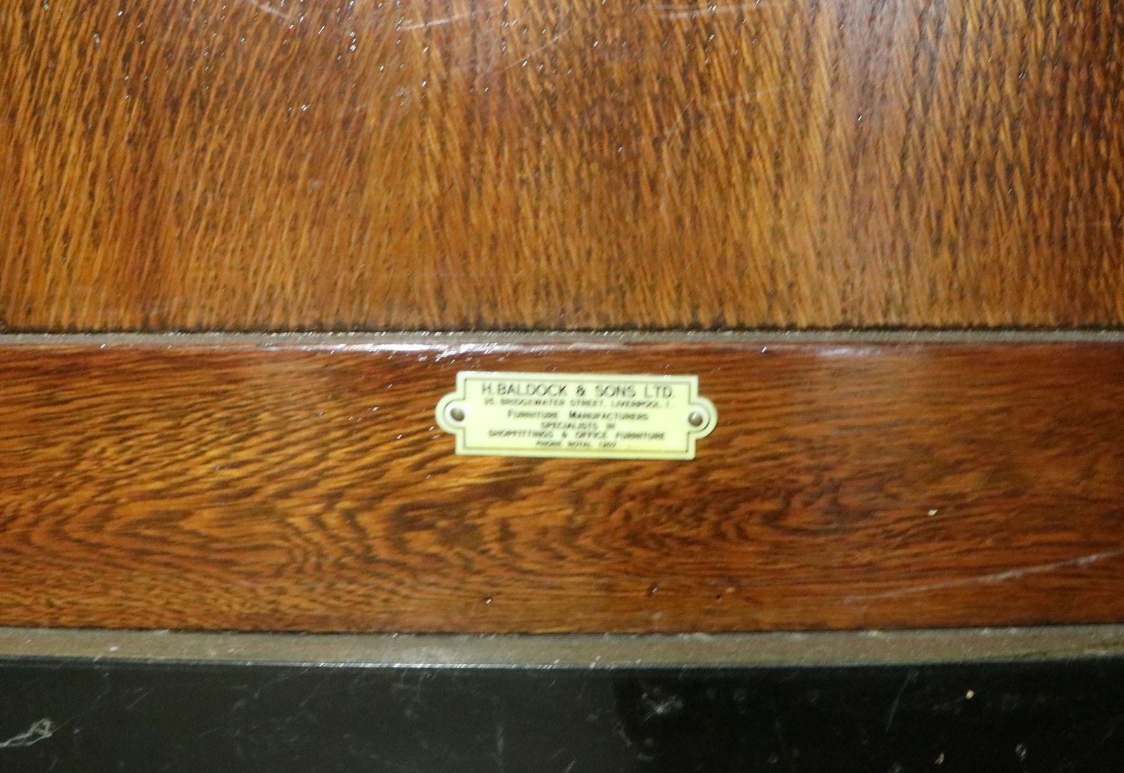 photo furniture A Superb, Bold, Early Mid Century Oak Office Desk.