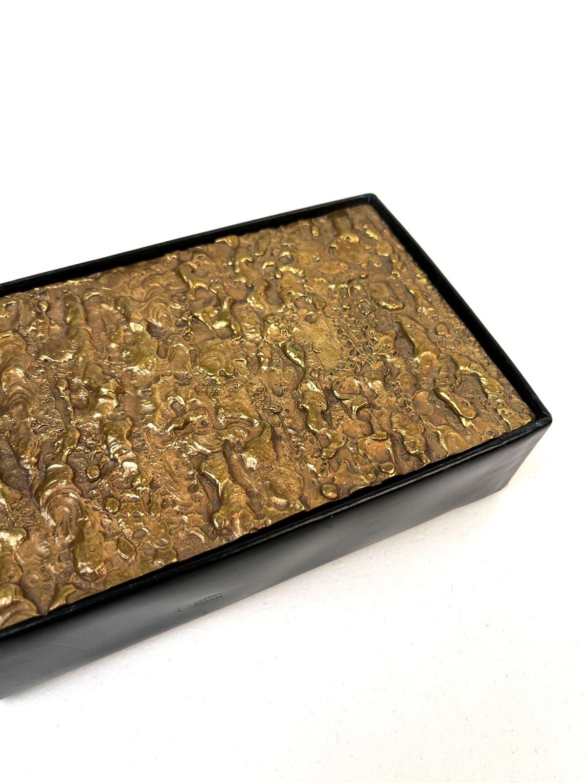 Stunning Mid Century Brutalist Abstract Brass Jewelry Box Germany 1960 photo 396.0