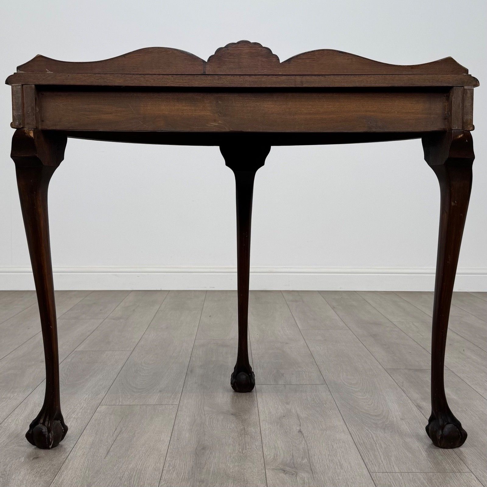Antique 20th Century Demi Lune Side Table In Mahogany photo Furniture