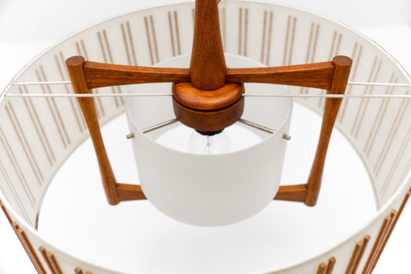 2369.0 Beautiful Adjustable Japanese Style Ceiling Lamp Made Of Teak Wood By Temde Swiss, 1960s photo