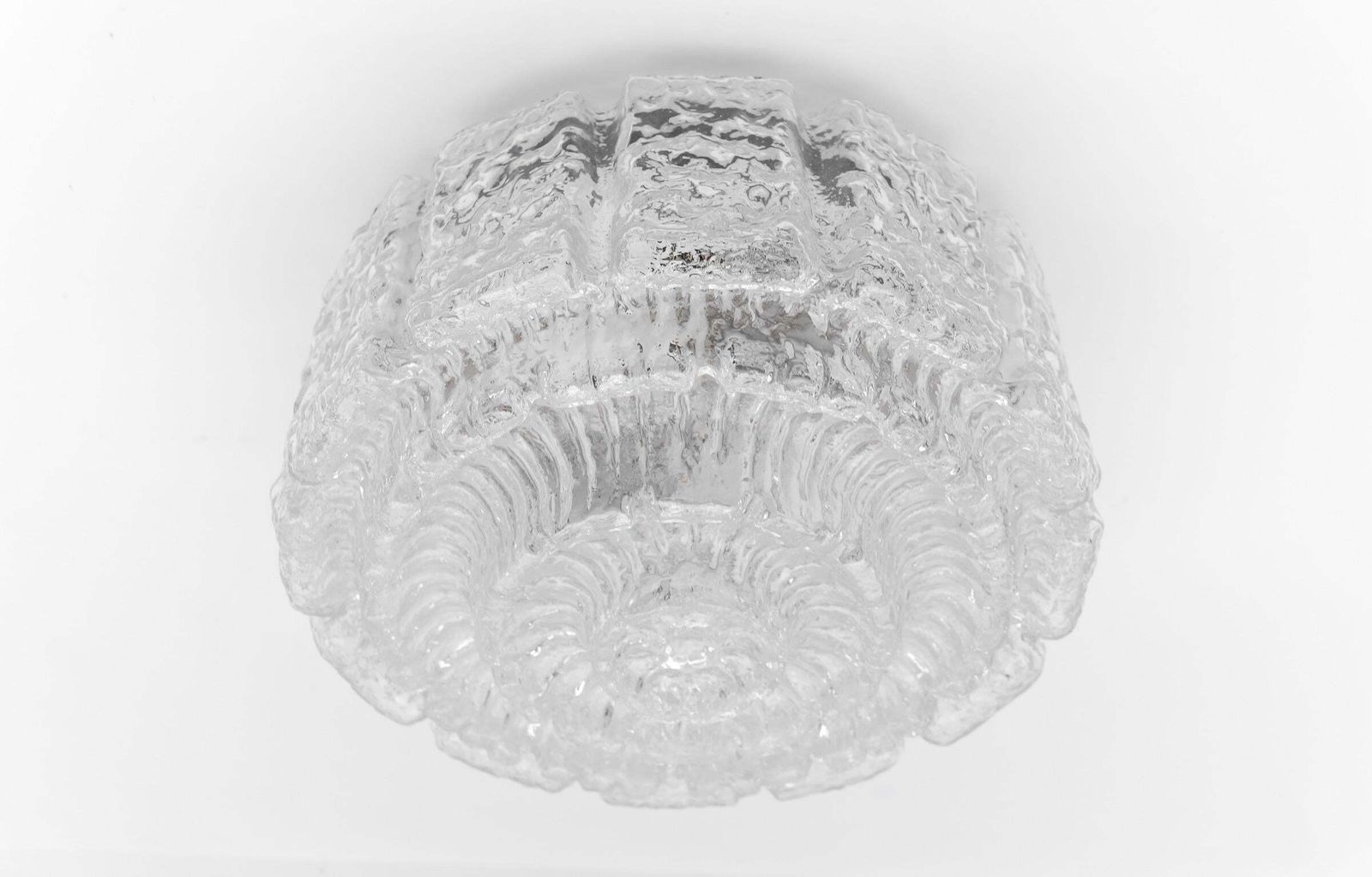 photo furniture Large Glass Wall Lamp With Bubble Structure / Recessed Mounting By Limburg, 1960s Germany