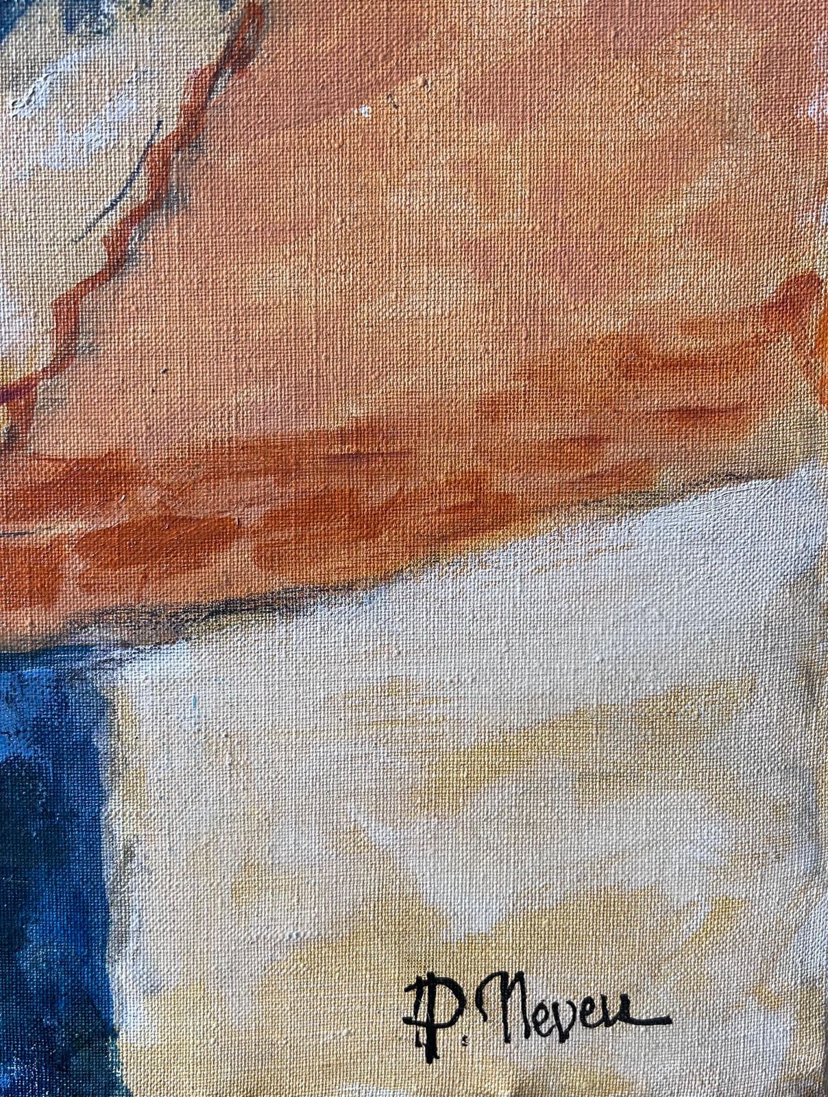 photo for sale Pierre Neveu Huge Sunlit Hilltop Balazuc With Tall Cliffs And Terracotta Homes Oil Painting
