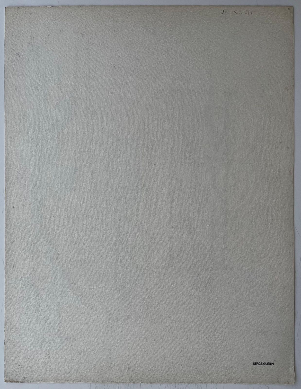 Serge Guerin (1916) Mid Century French Black And White Linear Geometric Abstract Drawing photo vintage