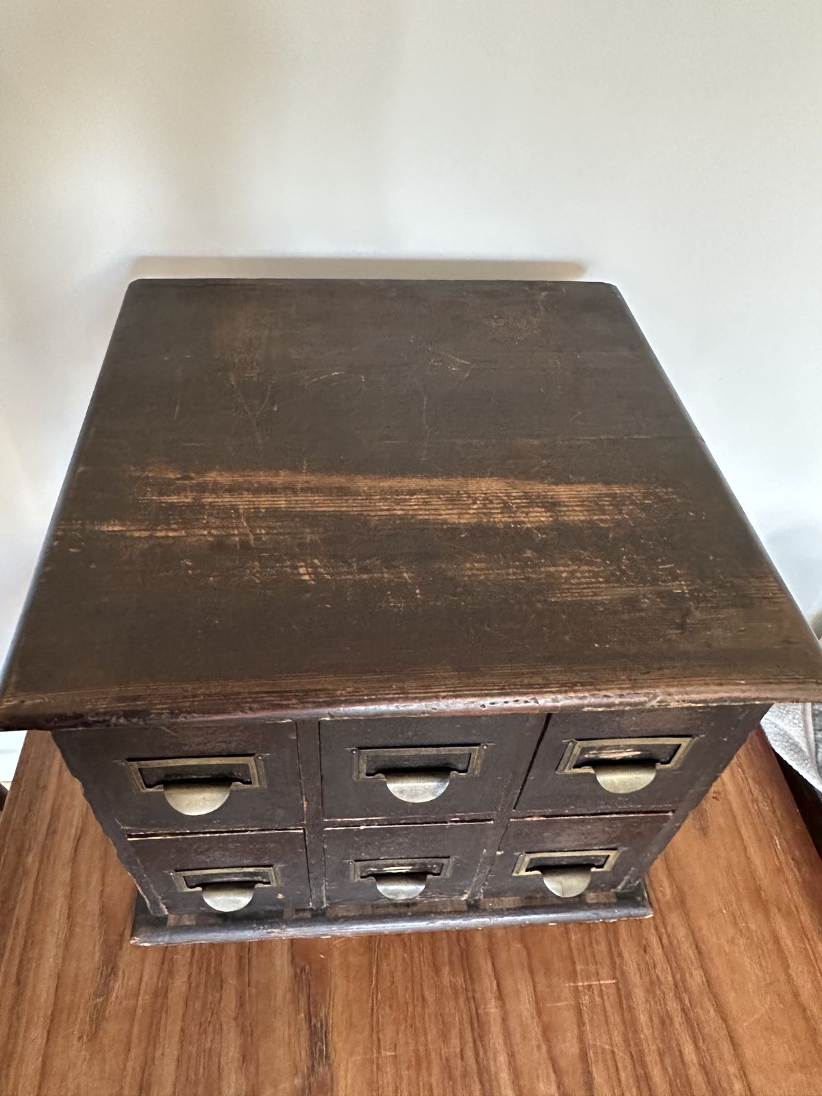 photo vintage Haberdashery Apothecary Industrial Index Card Cabinet Merchants Chest Ebonised Drawers