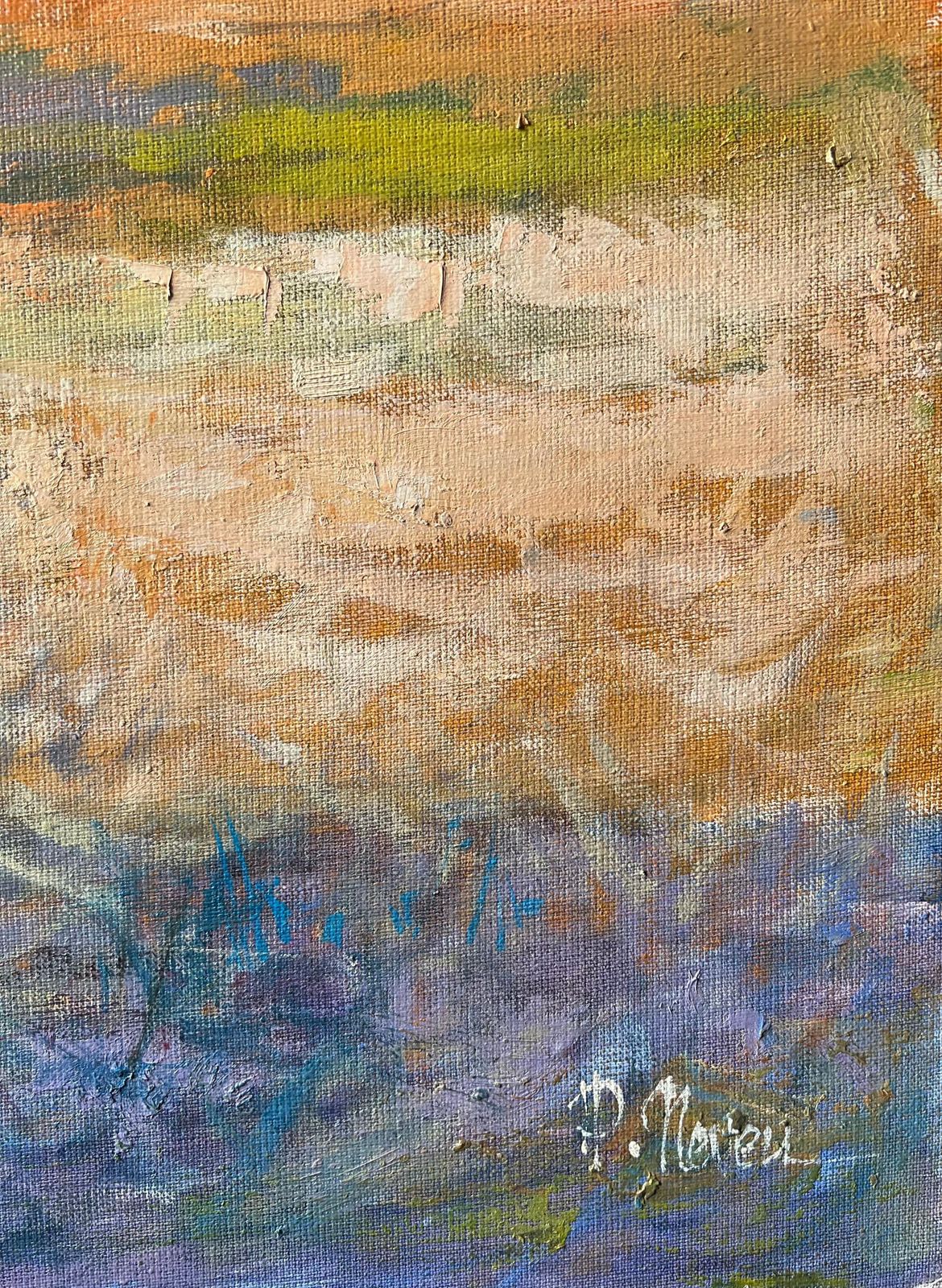 photo for sale Pierre Neveu Huge French Post Impressionist Signed Oil Lourmarin Luberon Valley Provence