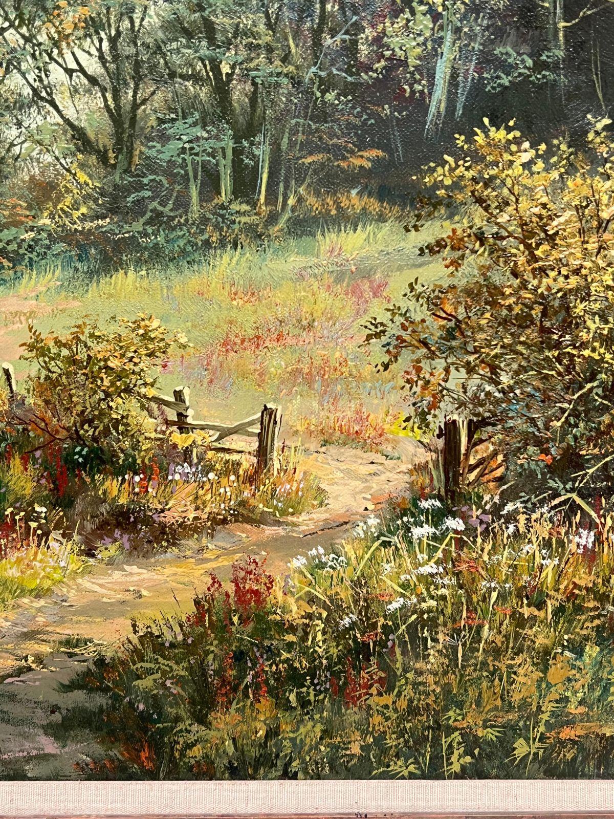 photo furniture Don Vaughan Large Traditional English Summer River Landscape Oil Painting Harvest & Picnic