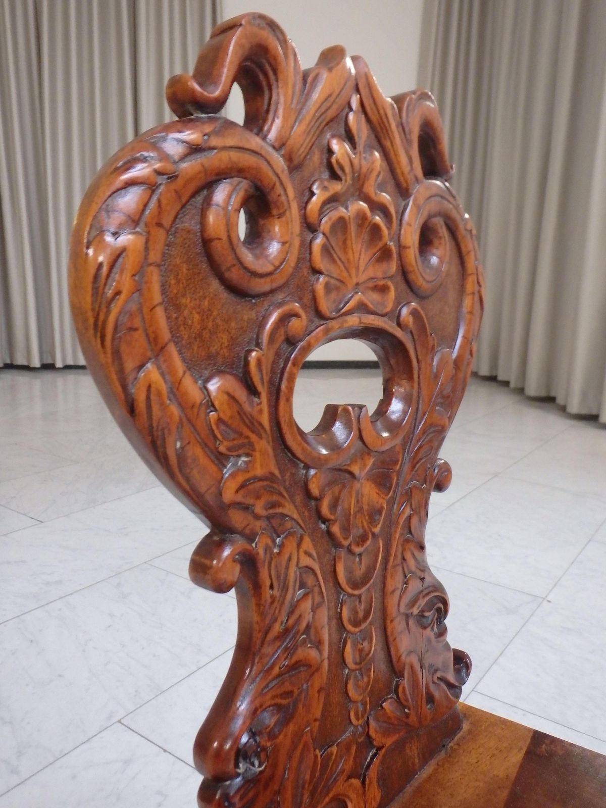 Pair Of 19th Century Brutalist Carved Wooden Chairs With Fabulous Creatures photo Furniture