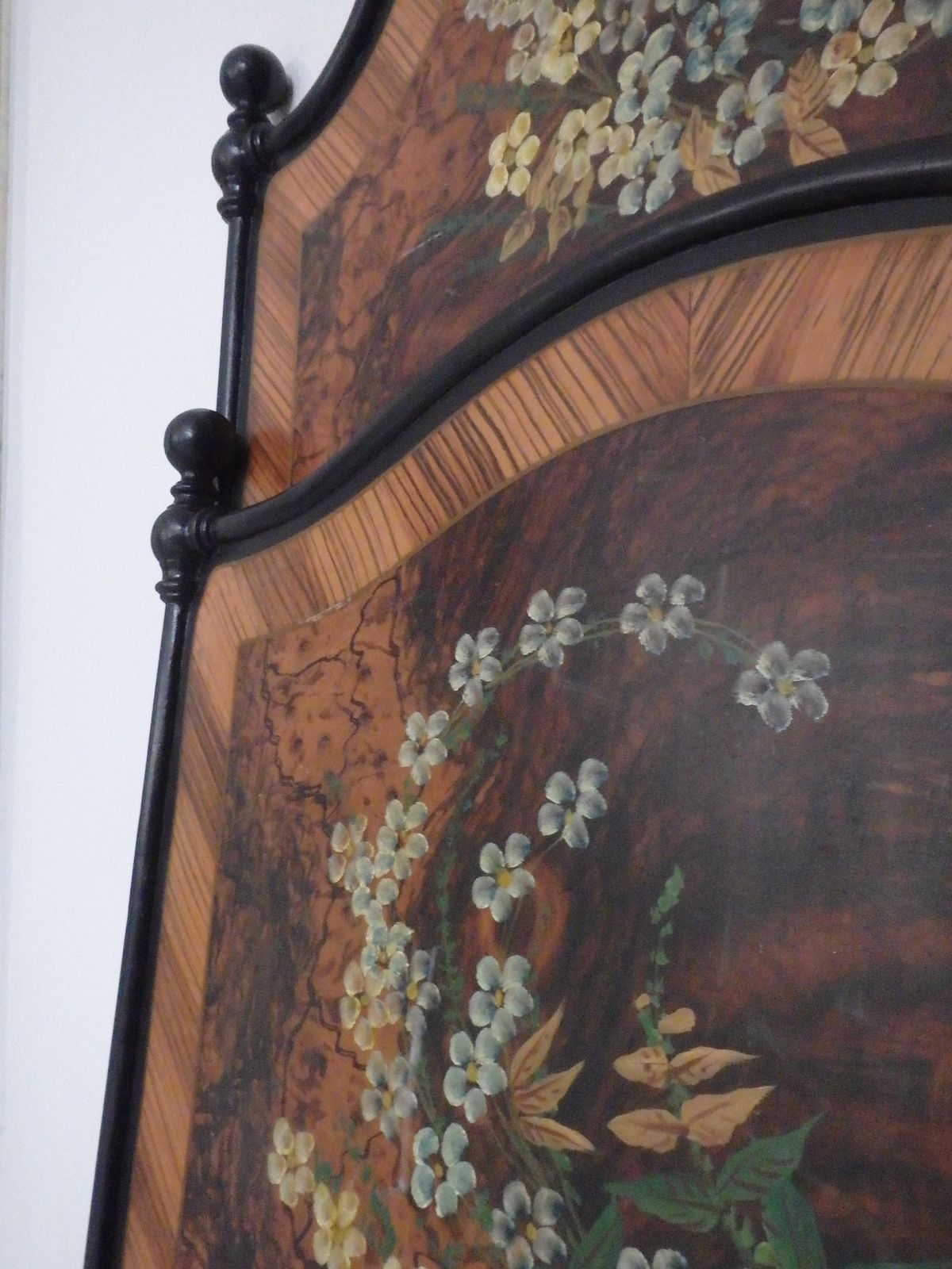 2 Art Nouveau Metal Hand Painted Extravagant Single Beds With Flowers Chalet Sty photo buy
