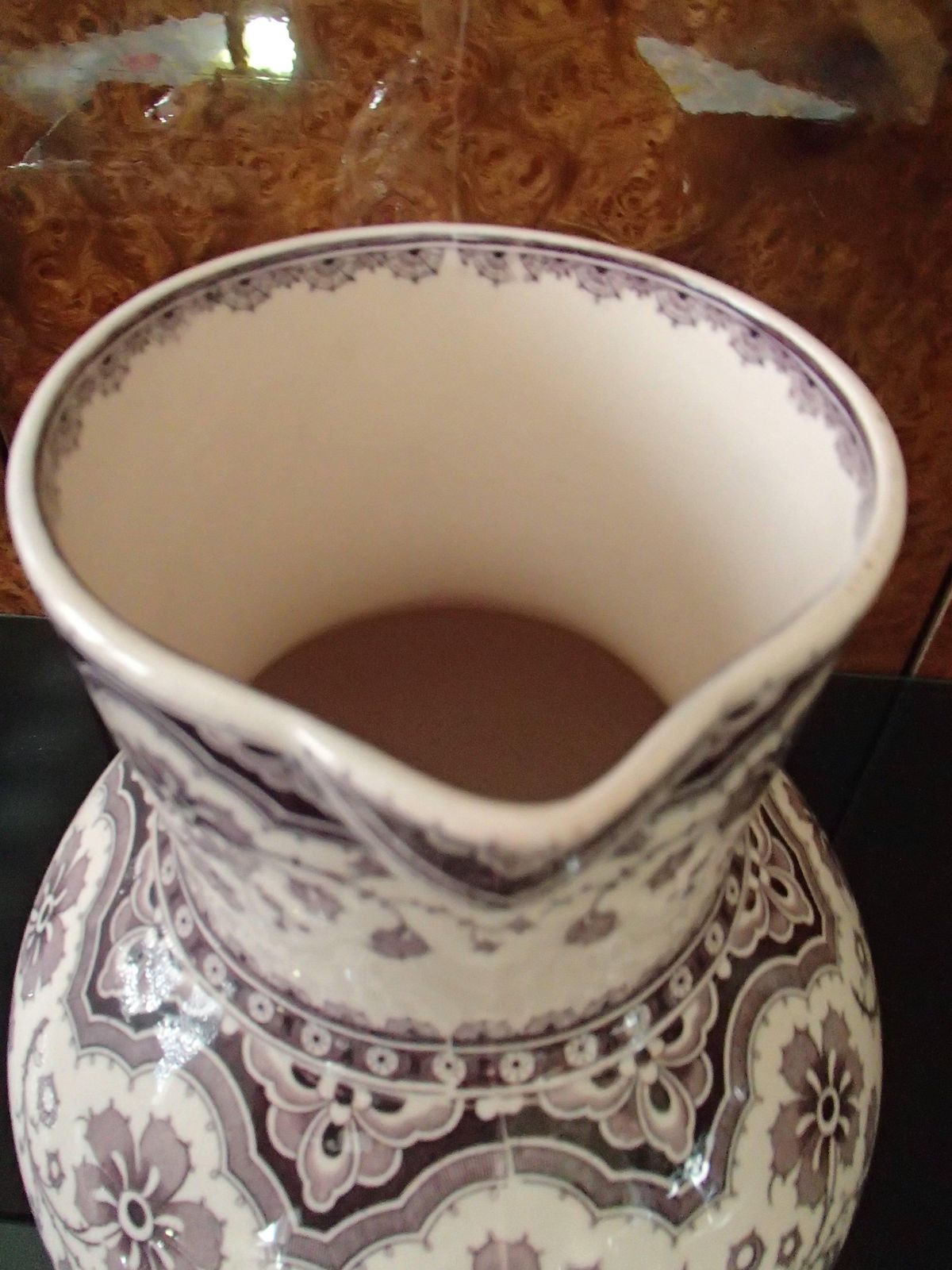 Four Pieces Pottery Chamber Set Pale Rose Violet "Malines" Sarrguemine photo Home Decor