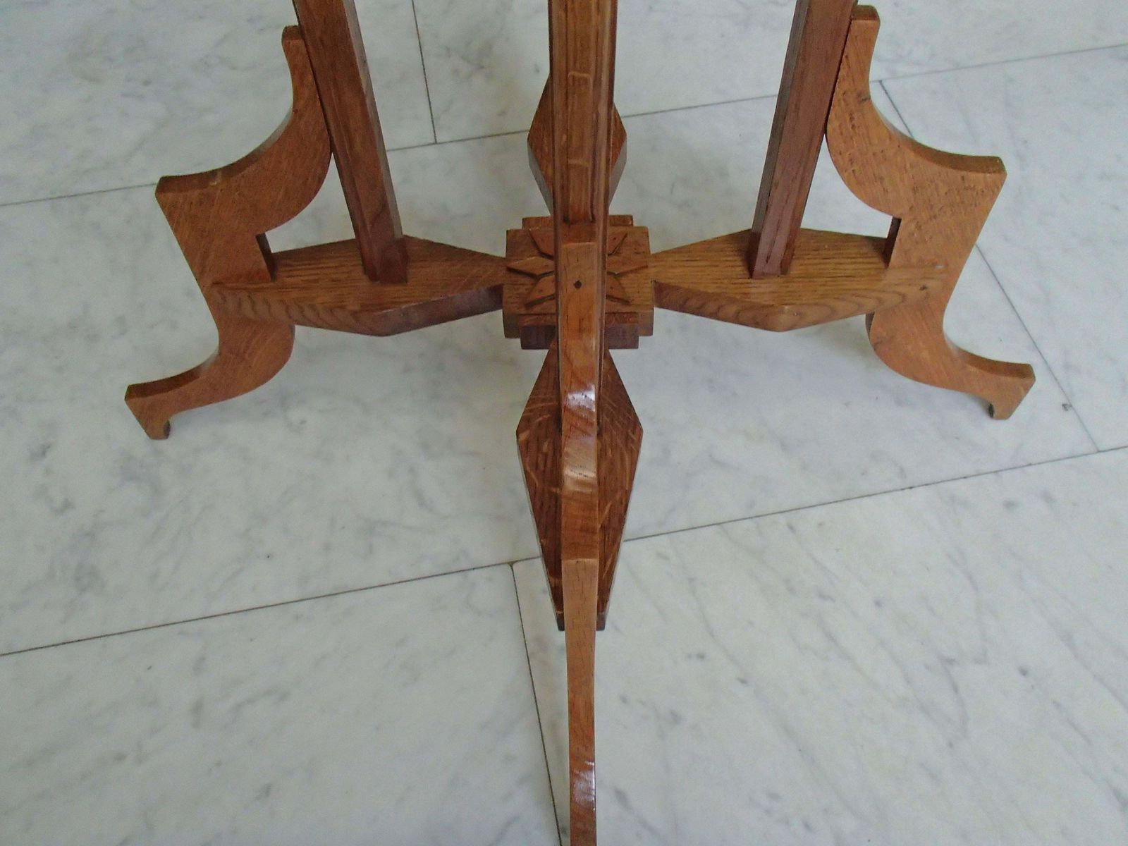 Art Nouveau Oak Tall Pedestal Completely Restored photo 3323.0