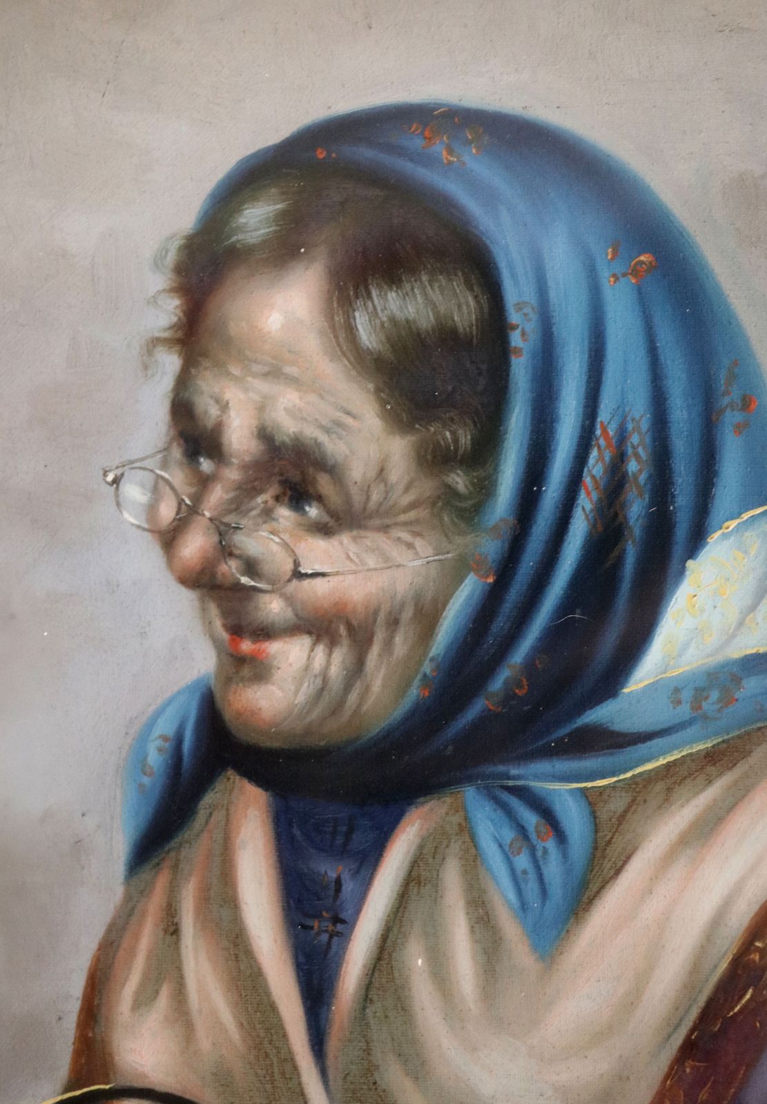 Art A Pair Of Absolutely Charming Oil Painting Portraits Of An Elderly Couple By Italian Artist Ferruccio Vitale photo