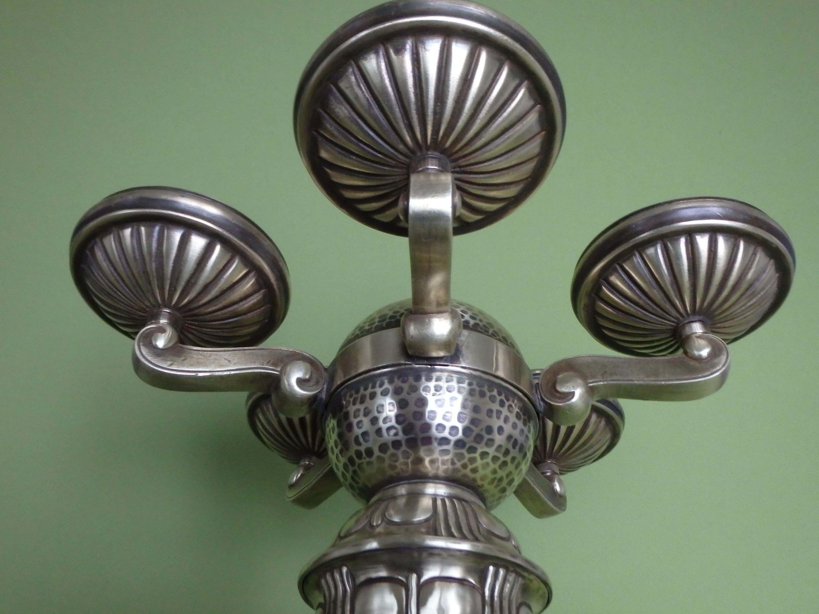 Home Decor Art Nouveau Huge Candle Holder Brass 5 Arms photo