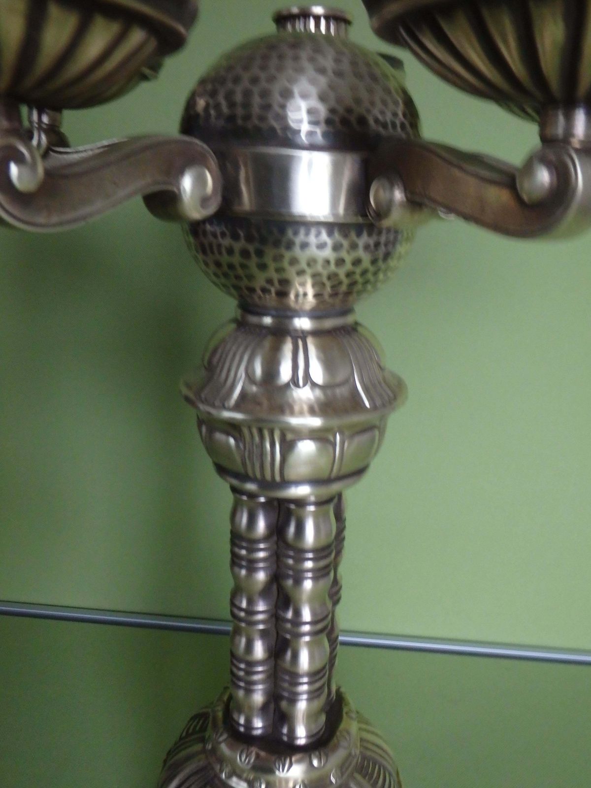 photo buy Art Nouveau Huge Candle Holder Brass 5 Arms