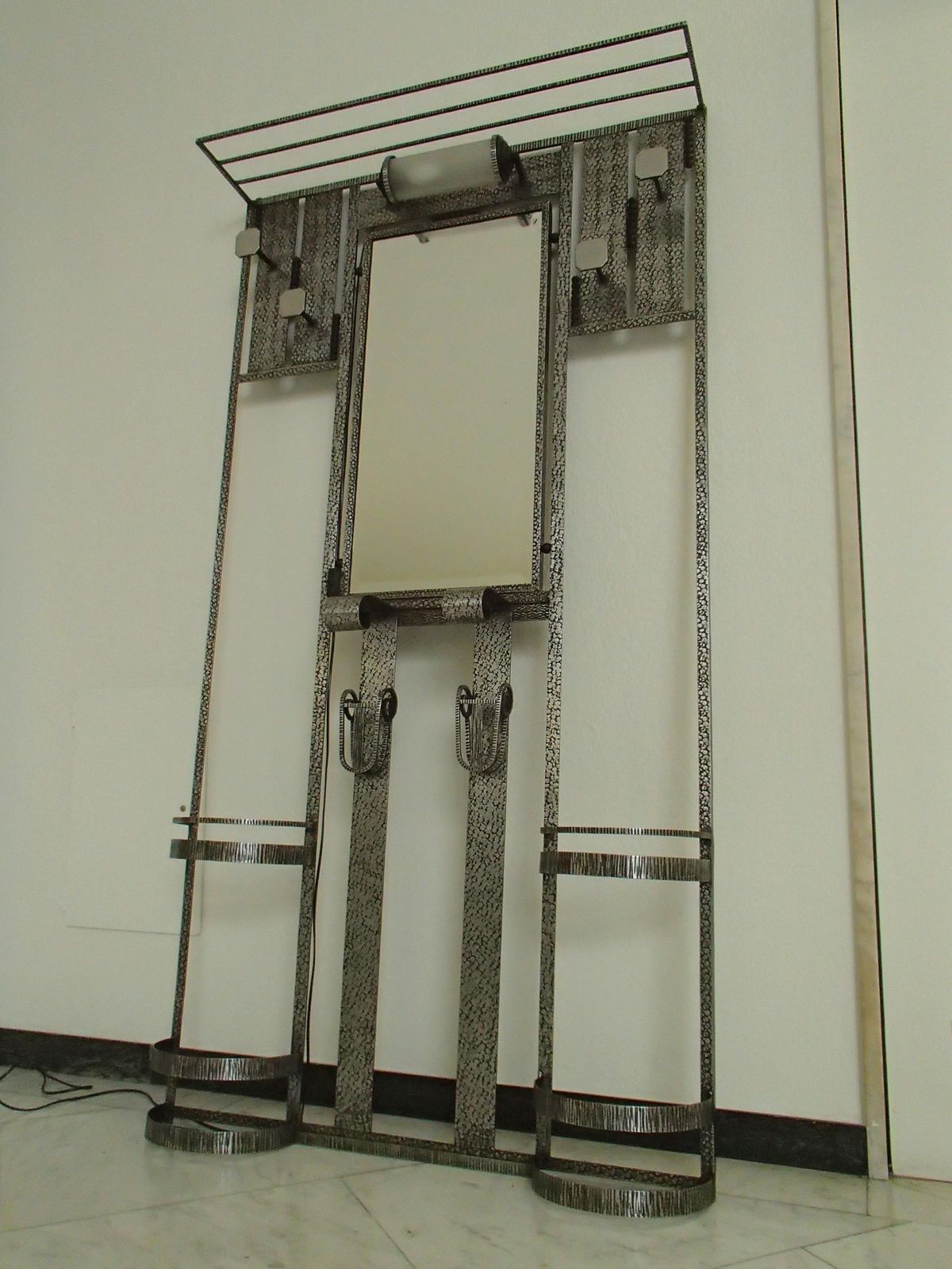 2298.0 Art Deco Wrouth Iron Wardrobe With Mirror And Light photo