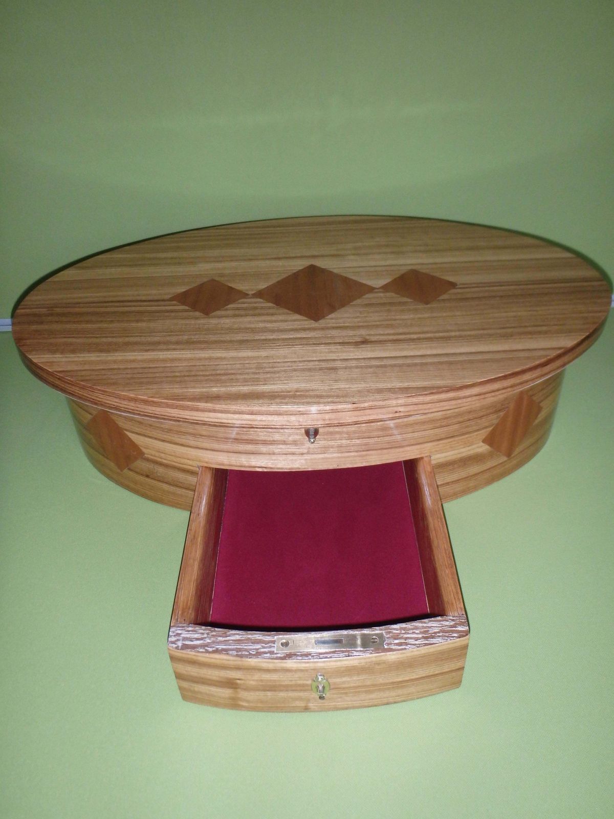 photo for sale Huge Wooden  Jewelry Or Make Up Box With Oval Mirror For The Dressing Table
