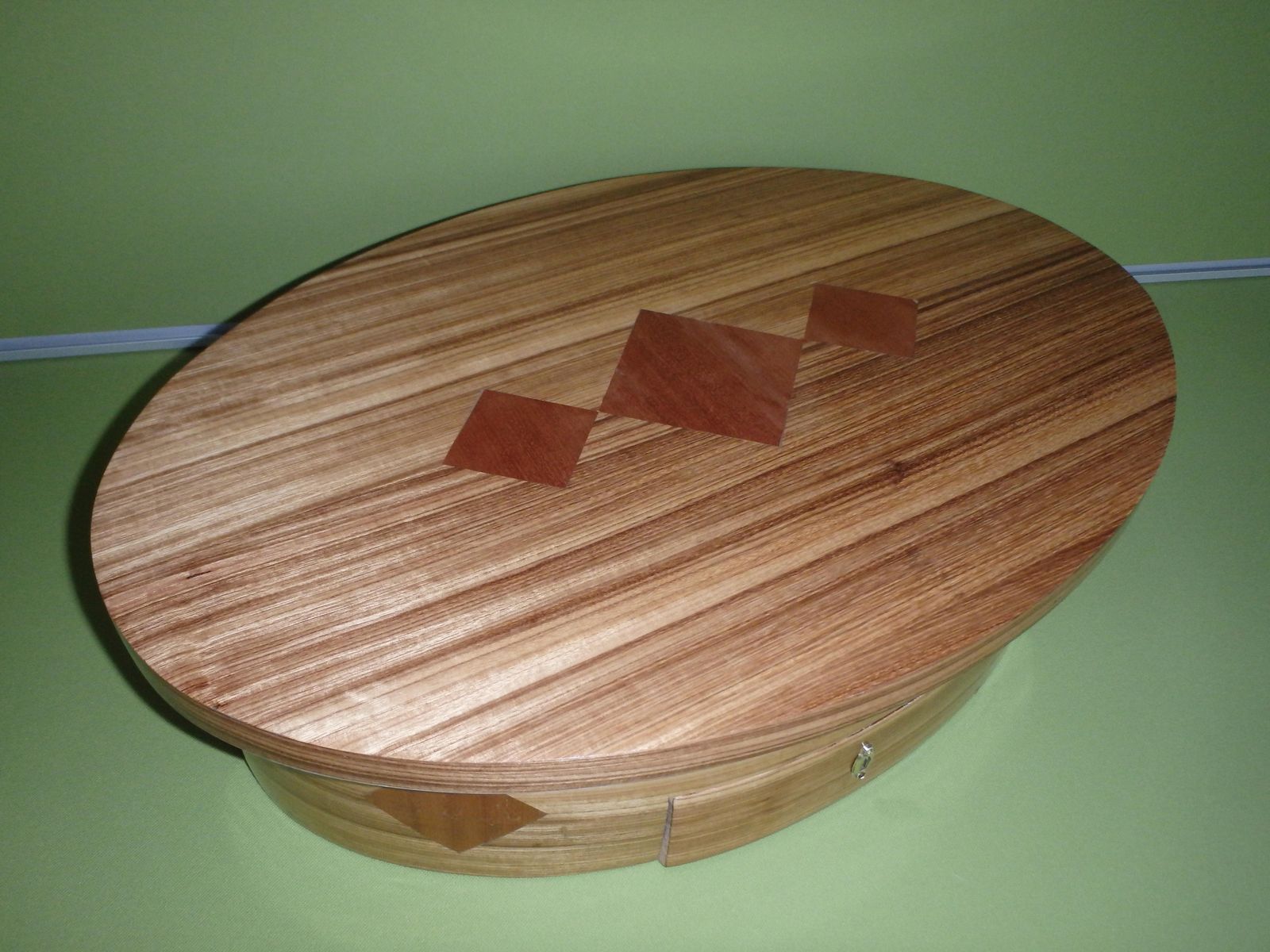 749.0 Huge Wooden  Jewelry Or Make Up Box With Oval Mirror For The Dressing Table photo