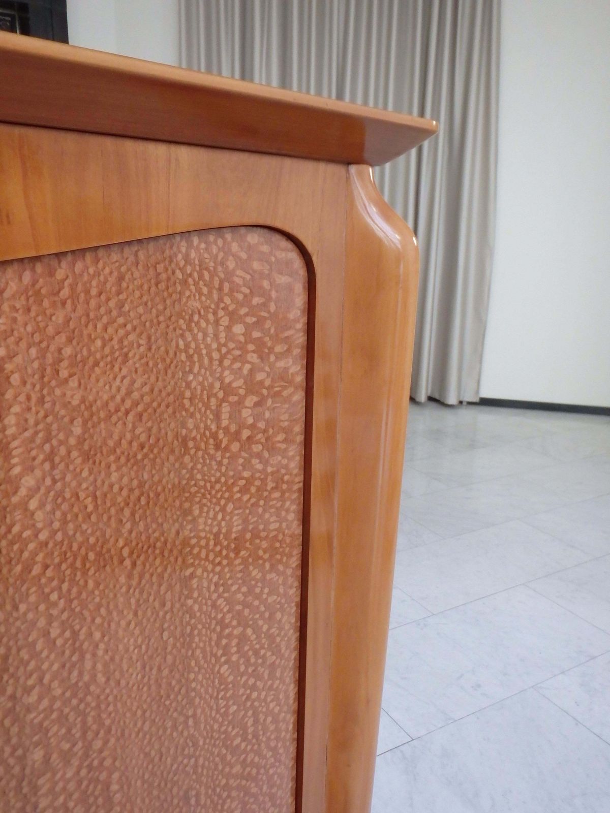 1940this Art Deco Dry Bar Birch With On The Doors Brass Decor On The Legs photo furniture