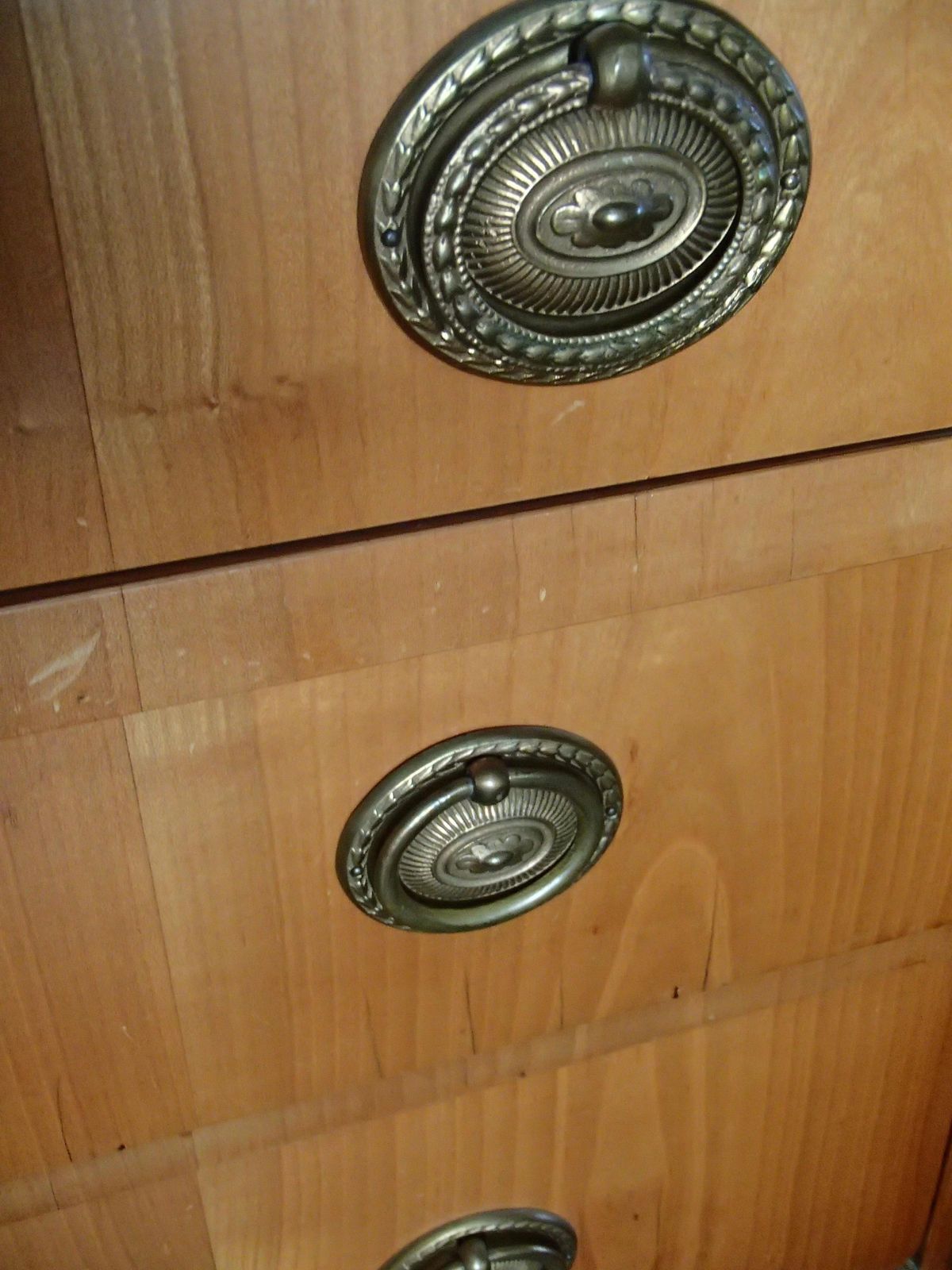 Empire Chest Of Drawers Cherry Wood With Black Colones And Black Marble Top photo Furniture