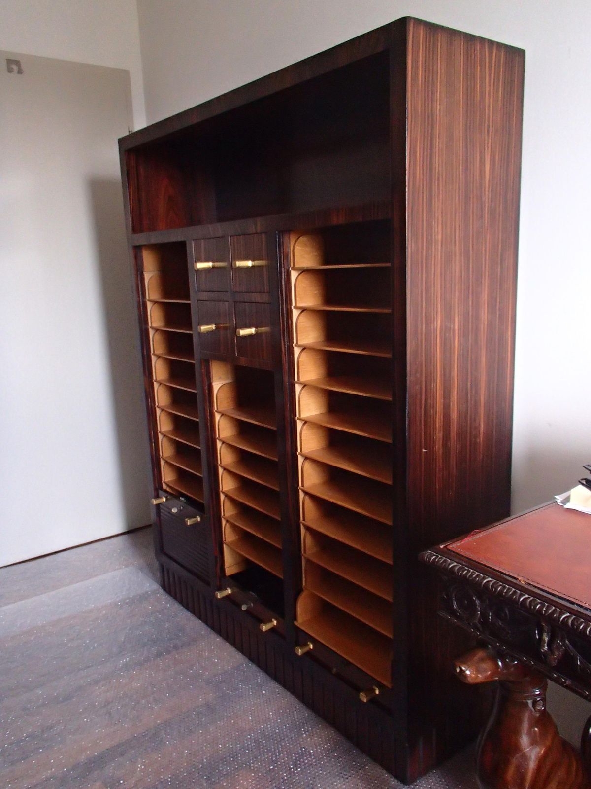 Art Deco Cabinet With 27 Big And 4 Small Drawers Oak With Ebene De Macassar photo buy