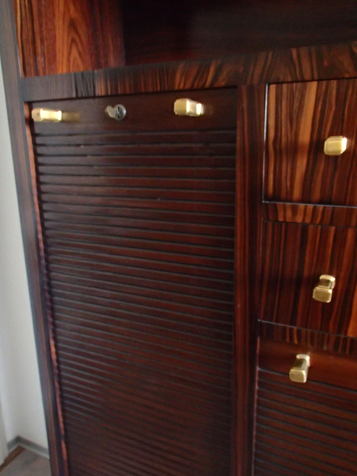 Art Deco Cabinet With 27 Big And 4 Small Drawers Oak With Ebene De Macassar photo vintage