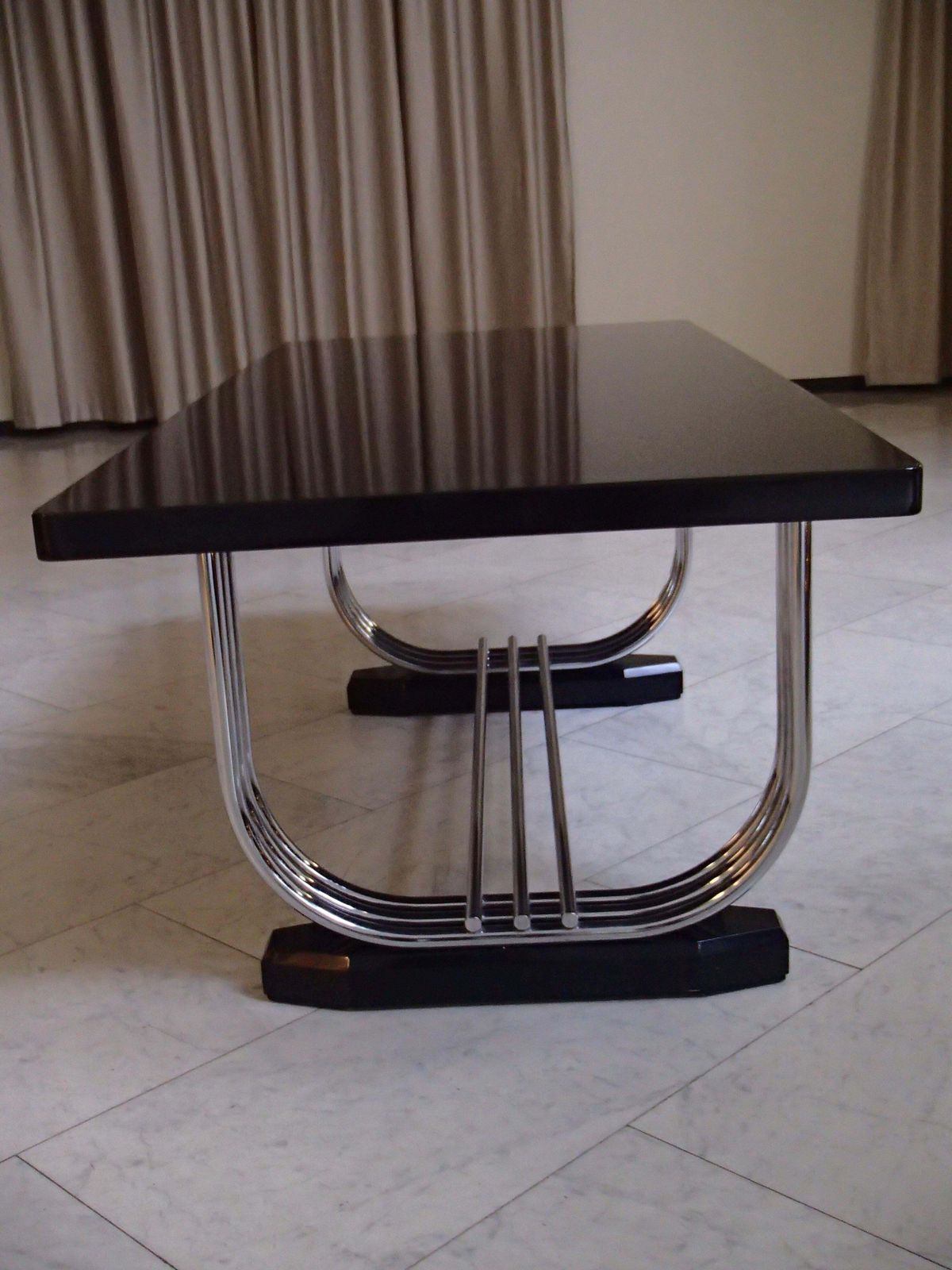 1930thies Tubular Chrome And Blck Top Table For Pel By Serge Chermayeff photo vinterior