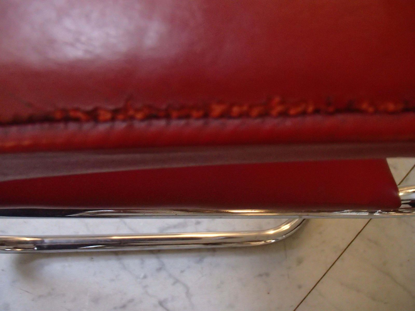1930thies 6 Red Leather Armchairs By Serge Chermayeff For Pel photo vintage