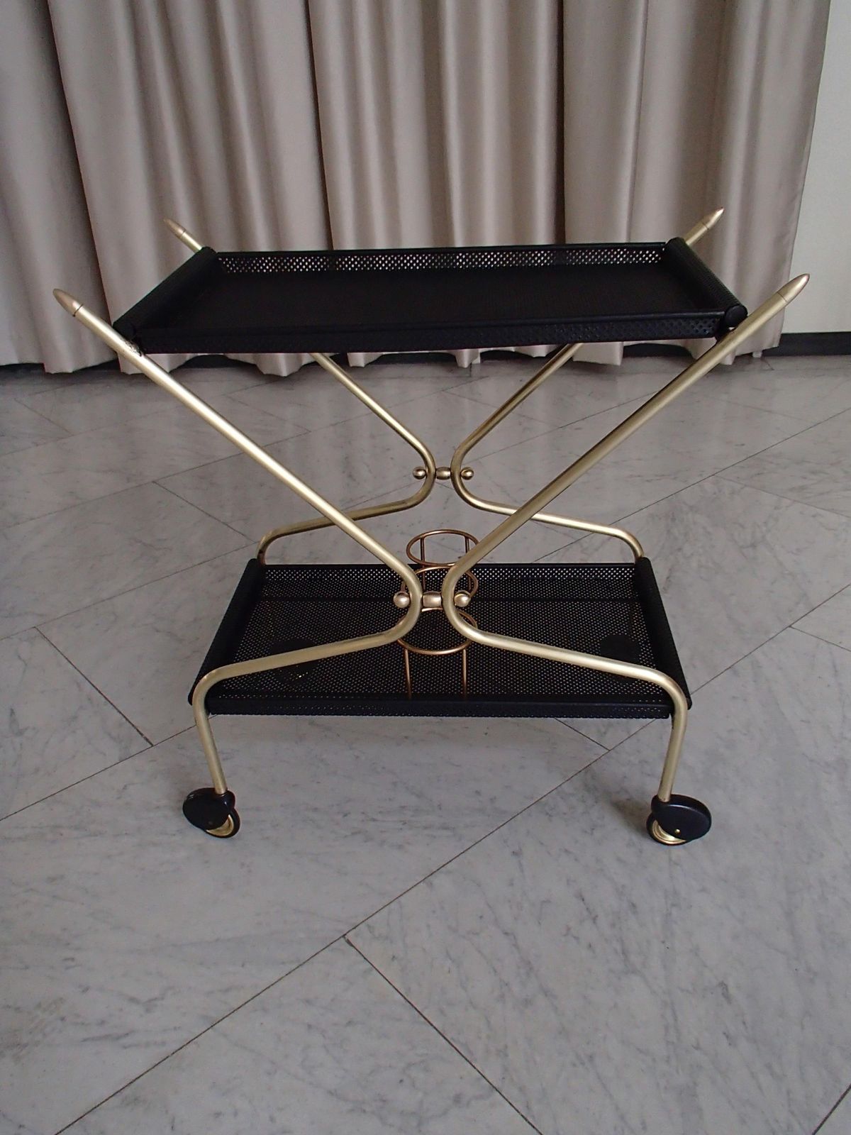 Mid Century Modern Bar Cart In The Style Of Mathieu Matégot photo furniture