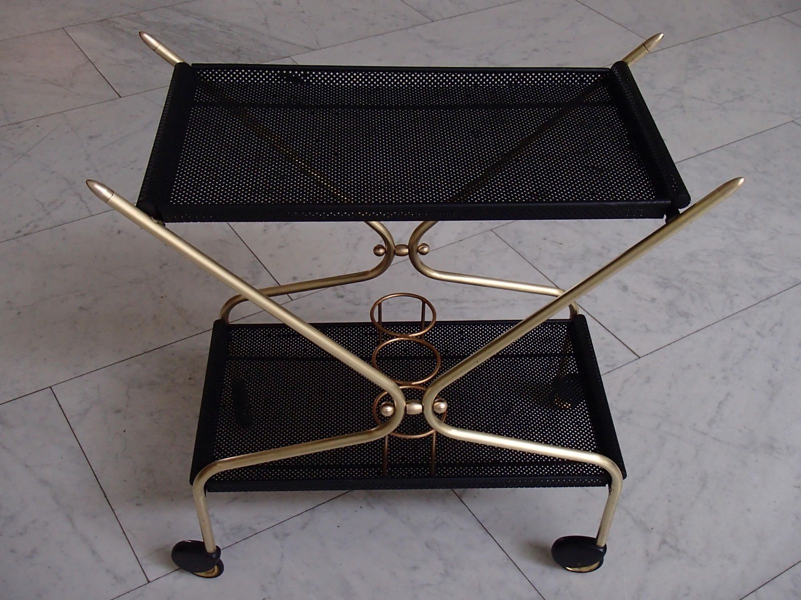 Mid Century Modern Bar Cart In The Style Of Mathieu Matégot photo vinterior