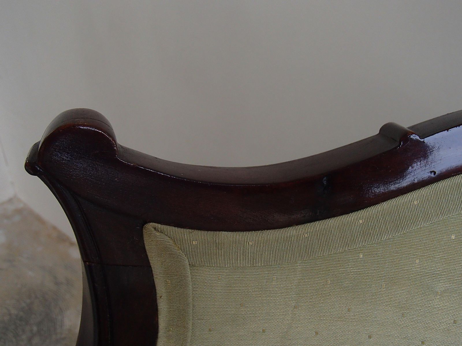 photo furniture Regency Desk Armchair With Lite Green Silk Covered