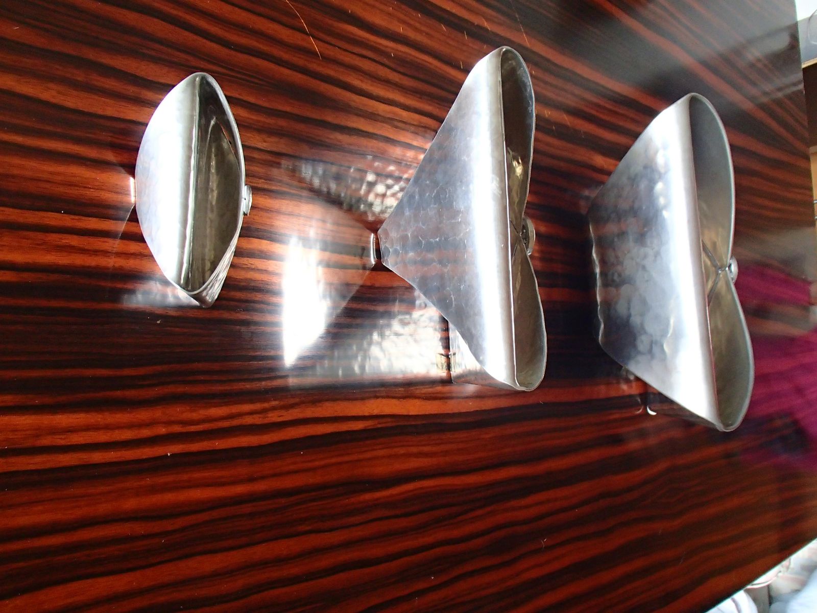 Modern Desk Set Of Pewter For Letters And Visit Cards By Jean Goardere photo buy