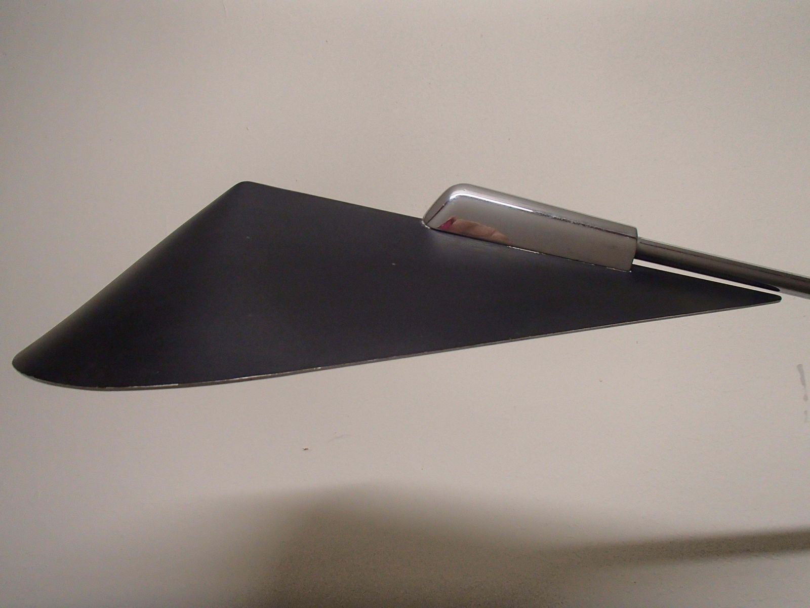 Mid Century Modern Desk Or Reading Wall Light Movable Chrome Arm And Black Shade photo 2498.0
