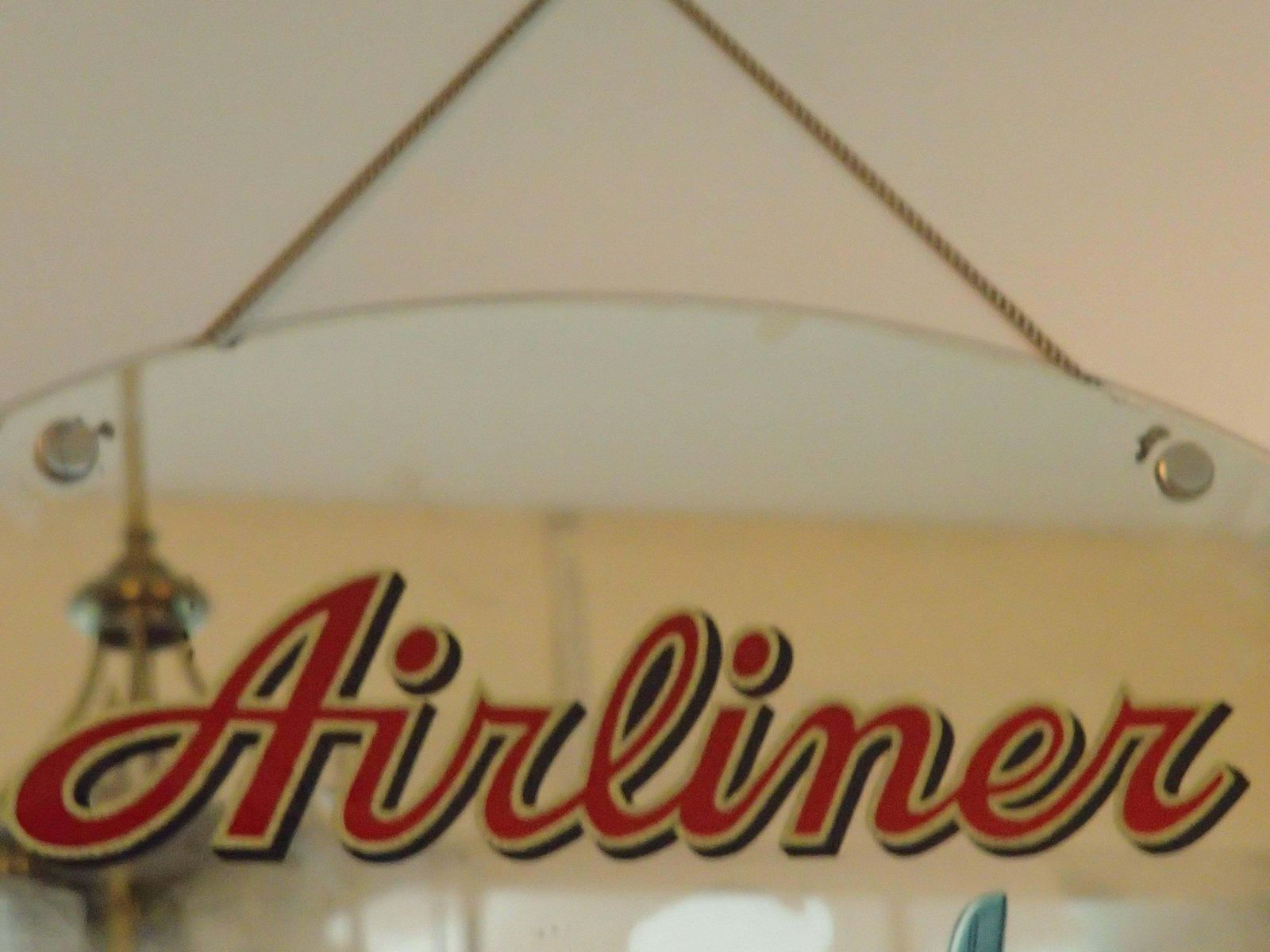 photo furniture Midcentury Advertising Mirror "Airliner" San Telmo Cigar Co Bay City Michigan