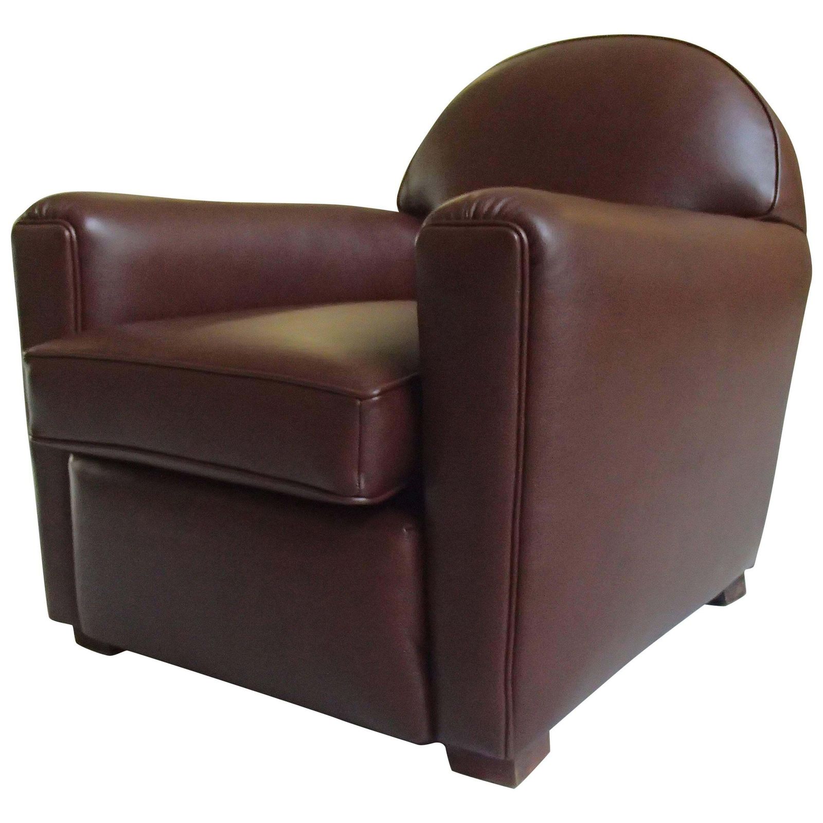 Art Deco Club Chair Completely Restored And Recovered With Brown Leather