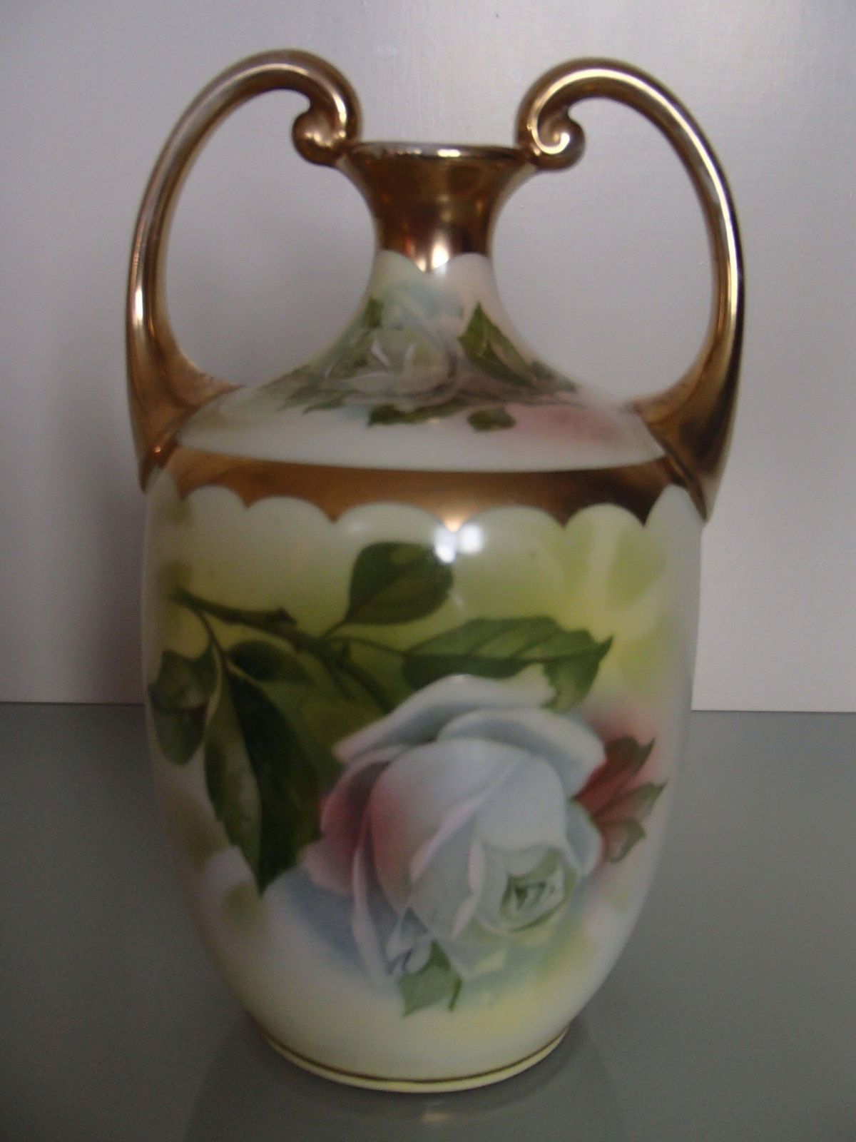 19th Century Porcelain Vase With Roses Painting photo buy