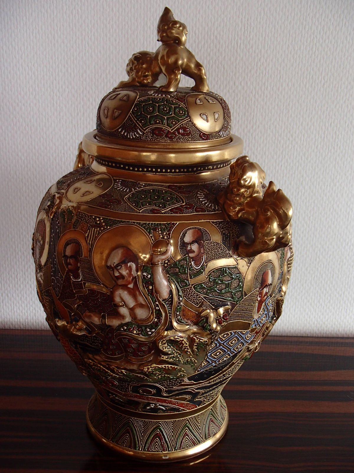 Pair Of Satsuma Vases Porcelain With Lid photo 5174.0