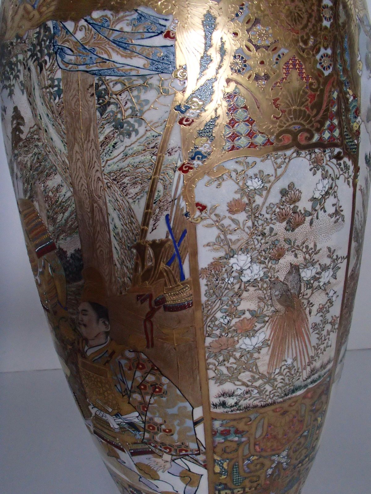 photo buy 1900 Japanese Satsuma Porcelain Huge Vase With Samurai Scenes
