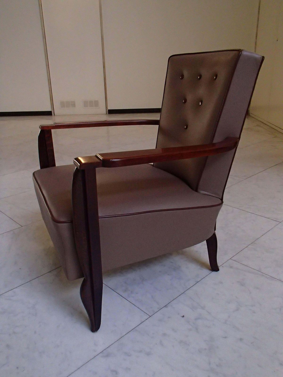 Pair Of 1940 Leather Lounge Chairs photo buy