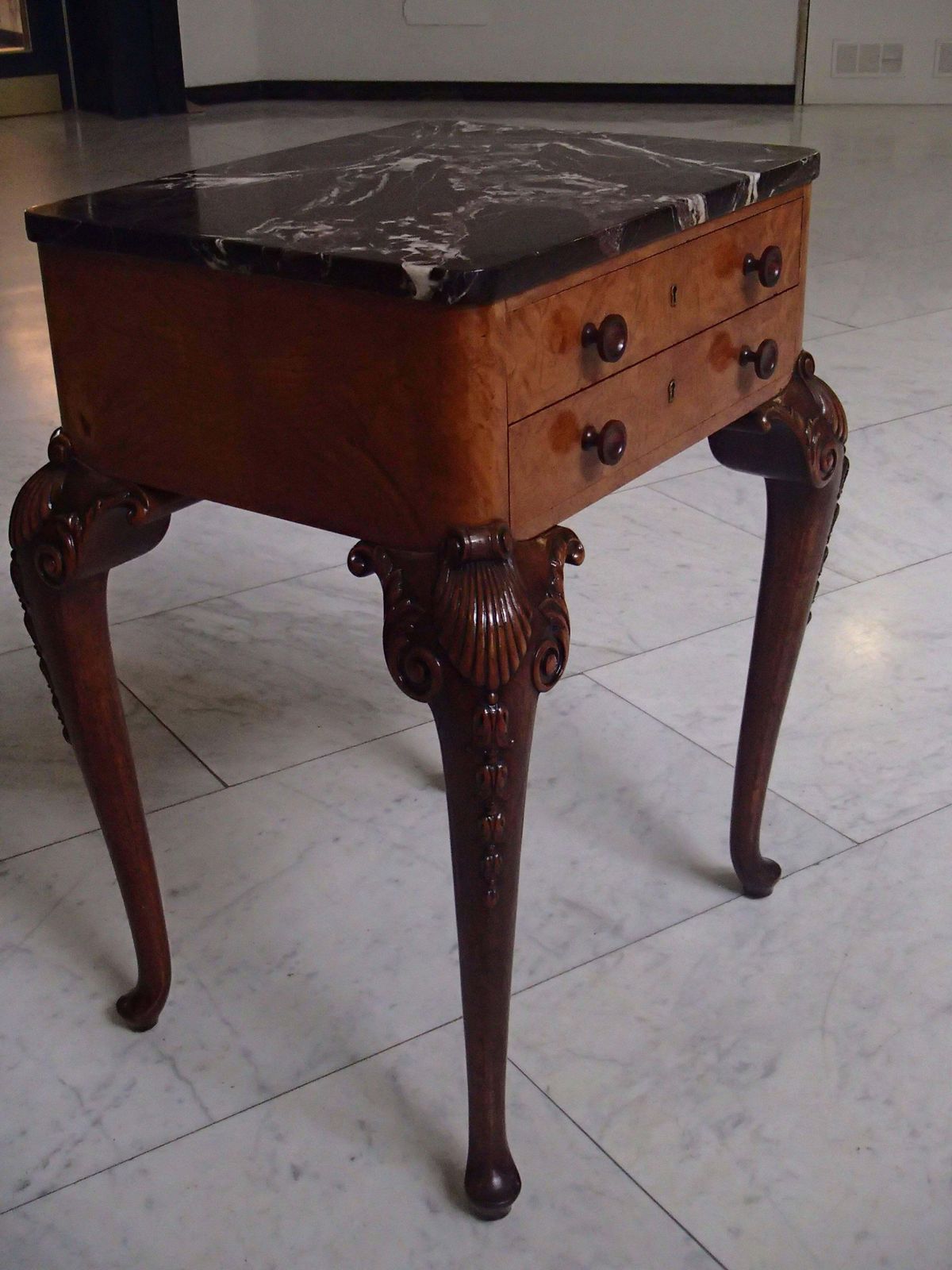 19th Century Chest Of Drawers Side Table Marble Top Carved Legs photo furniture