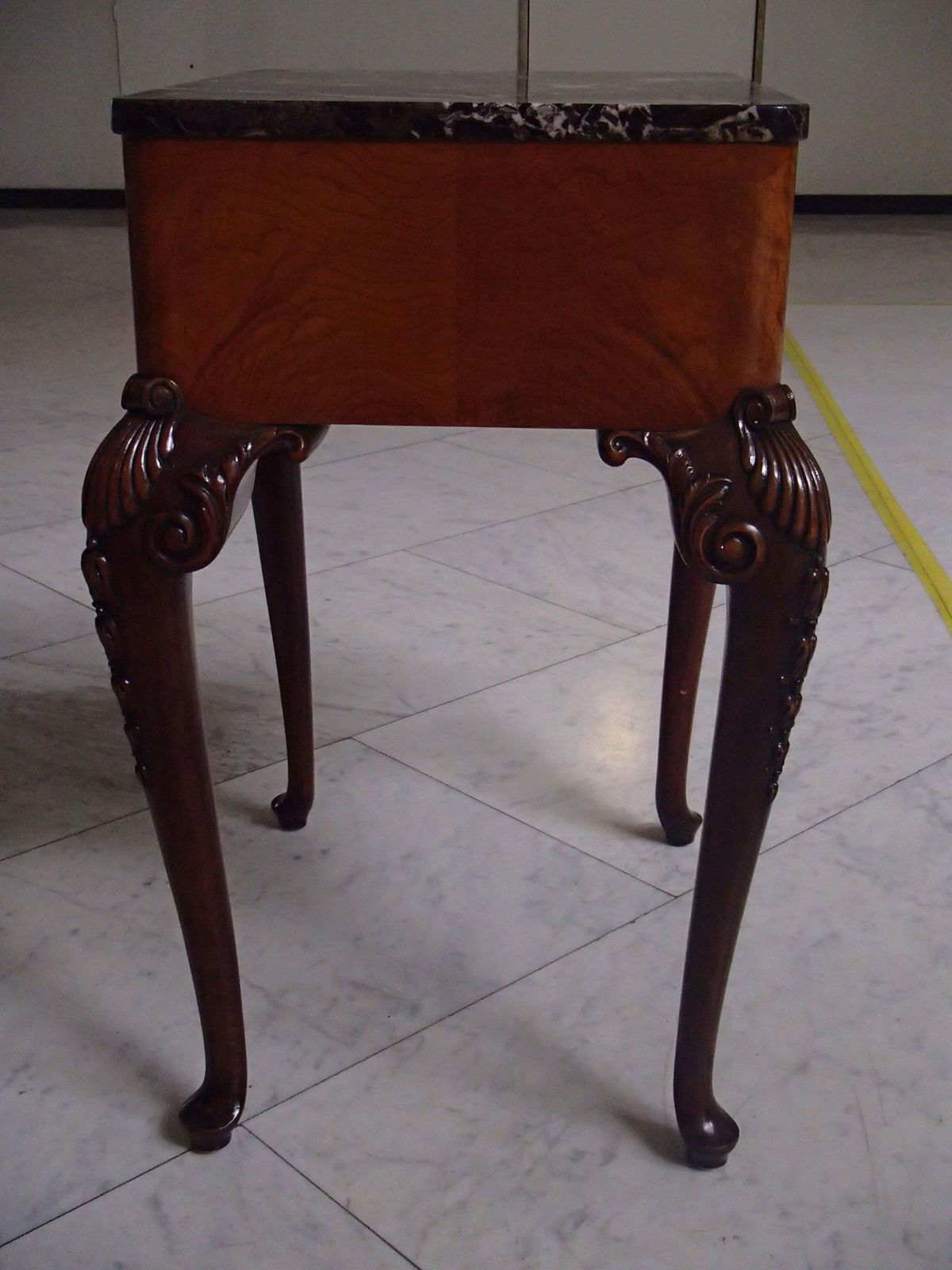 19th Century Chest Of Drawers Side Table Marble Top Carved Legs photo Furniture