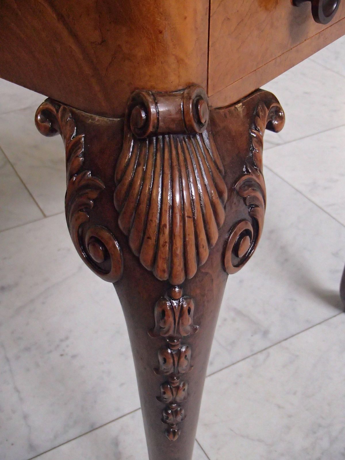 19th Century Chest Of Drawers Side Table Marble Top Carved Legs photo 2449.0